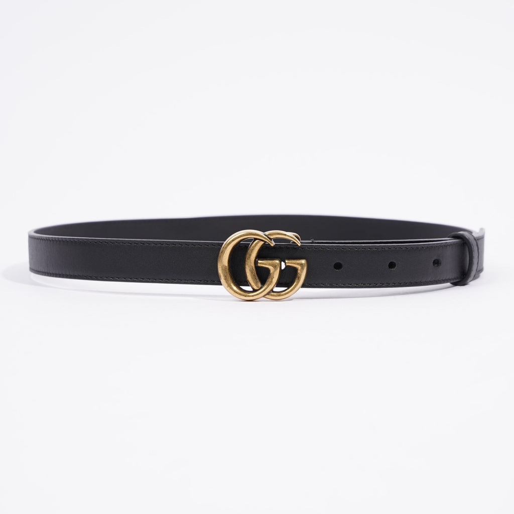 Gucci Thin GG Belt Black Leather 75cm 30"