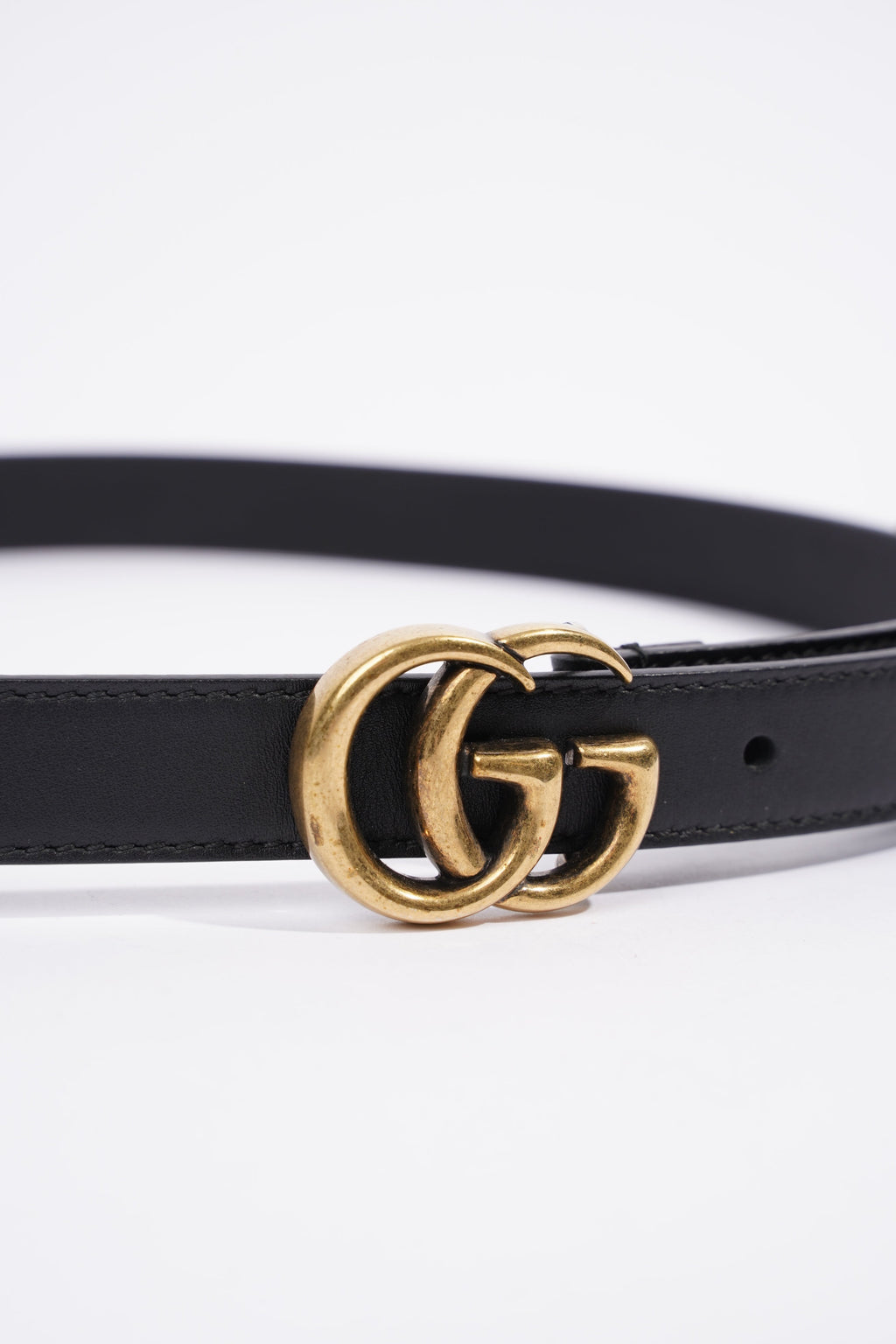 Gucci Thin GG Belt Black Leather 75cm 30"