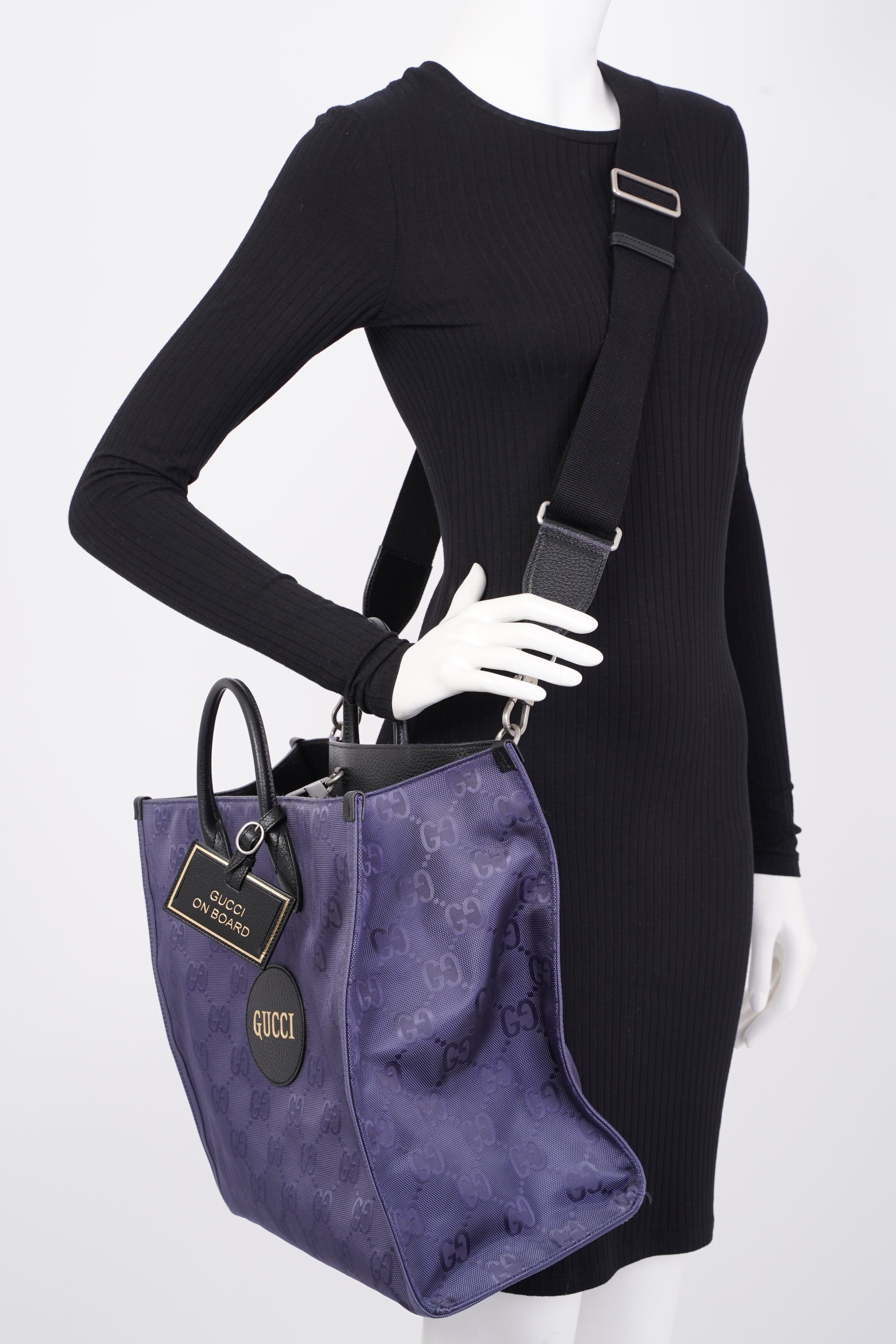 Gucci GG Off The Grid Tote Navy Nylon Large