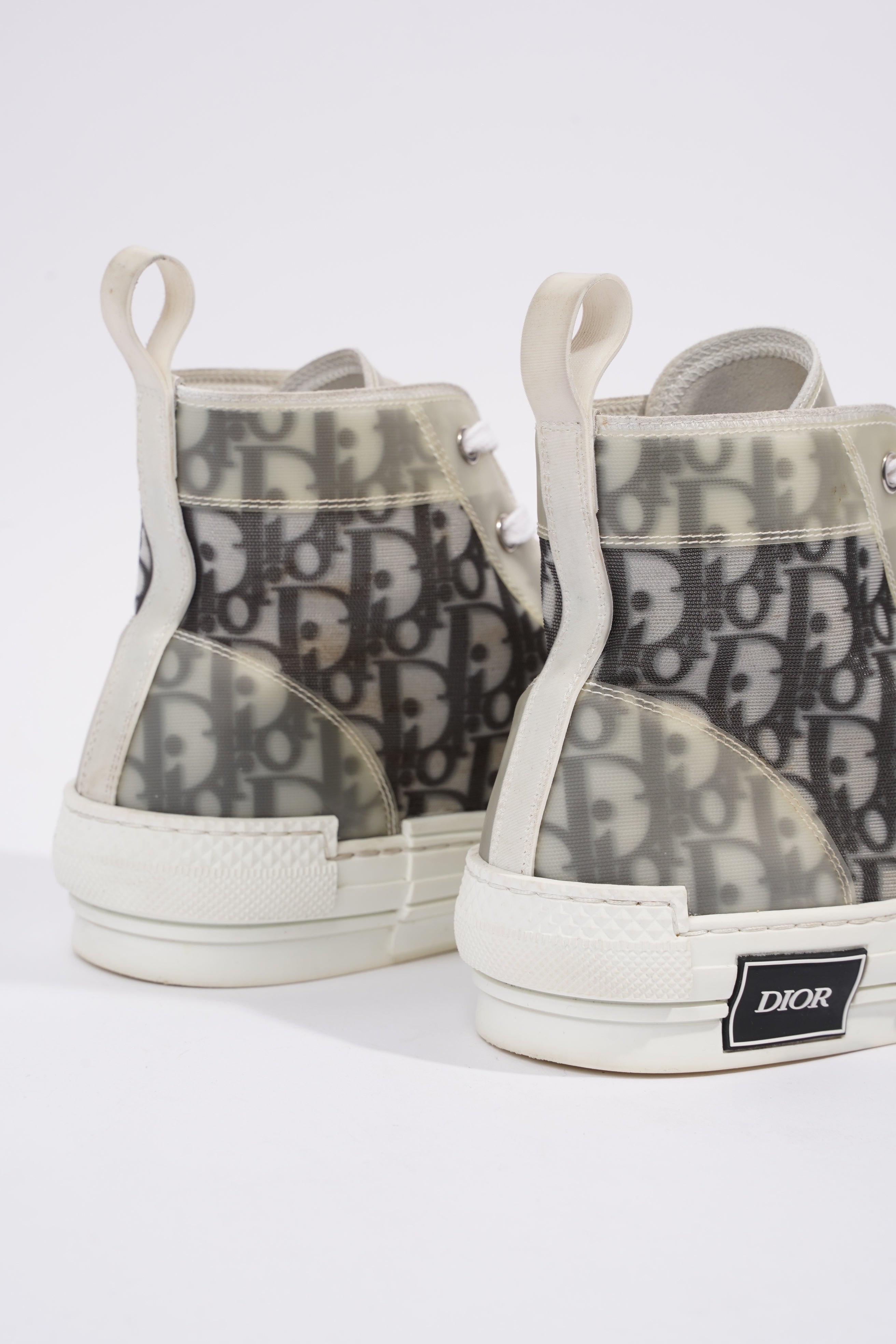 Christian Dior B23 Hightops White / Black Oblique Canvas EU 43.5 UK 9.5