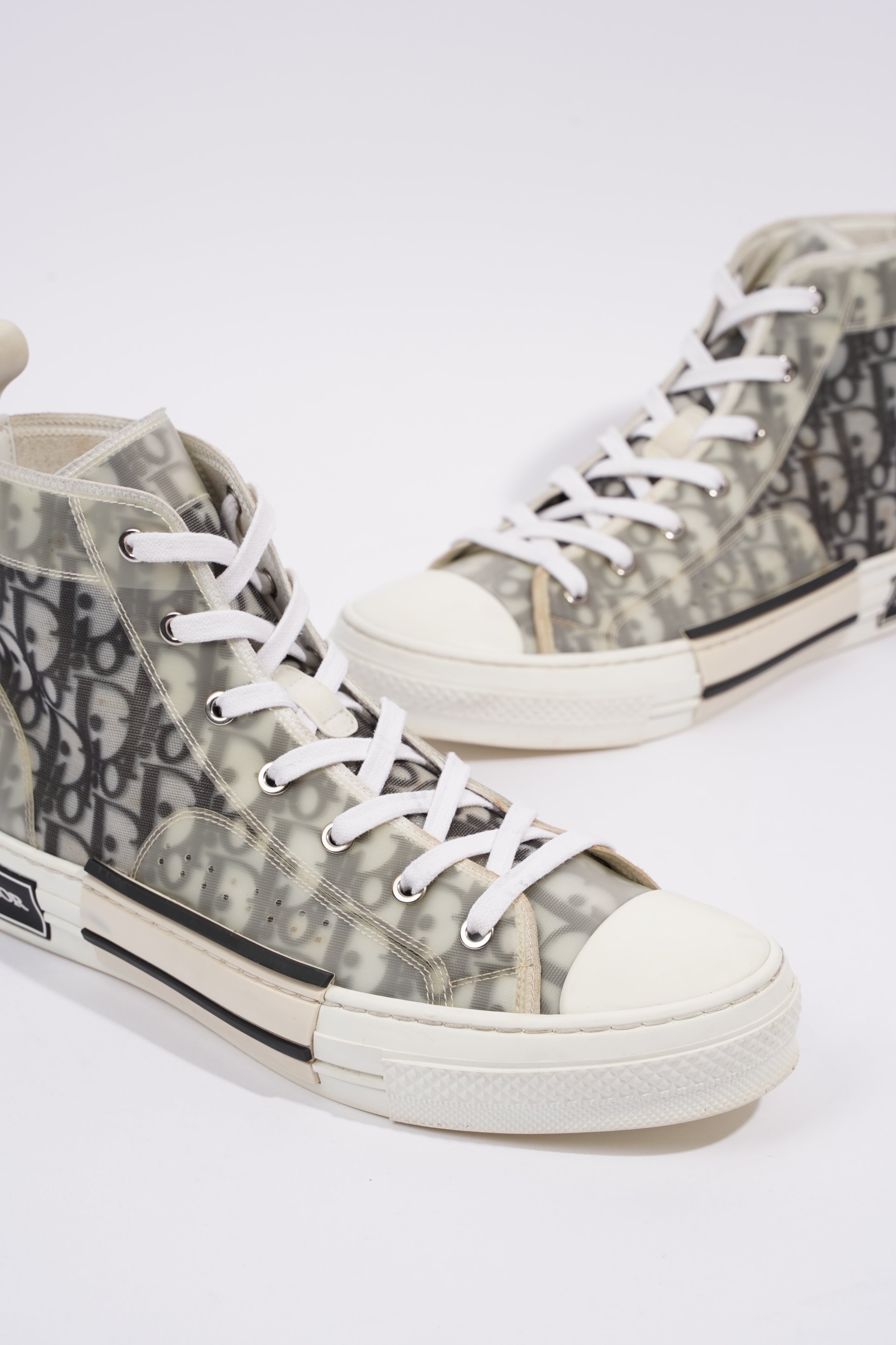 Christian Dior B23 Hightops White / Black Oblique Canvas EU 43.5 UK 9.5