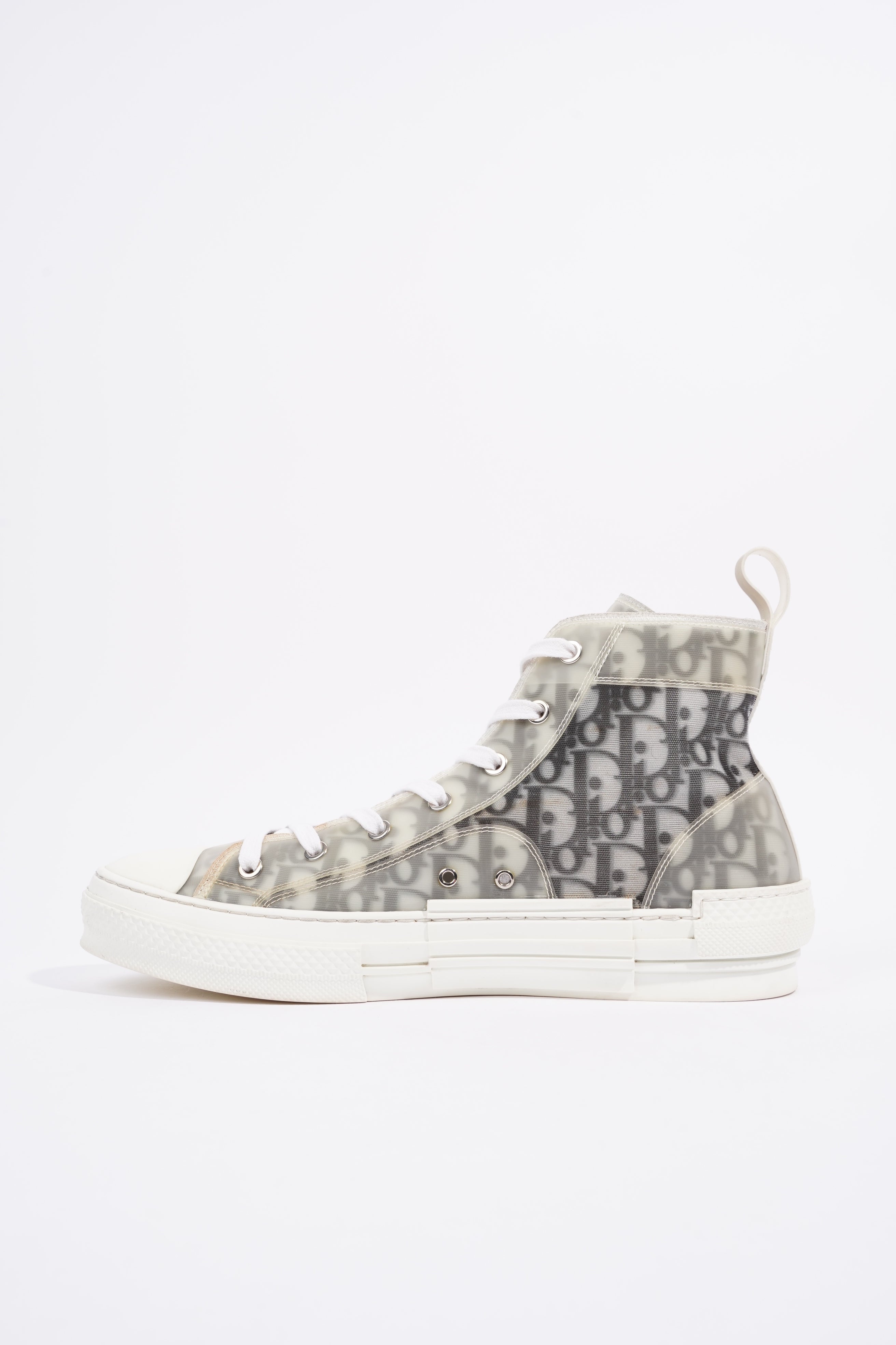 Christian Dior B23 Hightops White / Black Oblique Canvas EU 43.5 UK 9.5