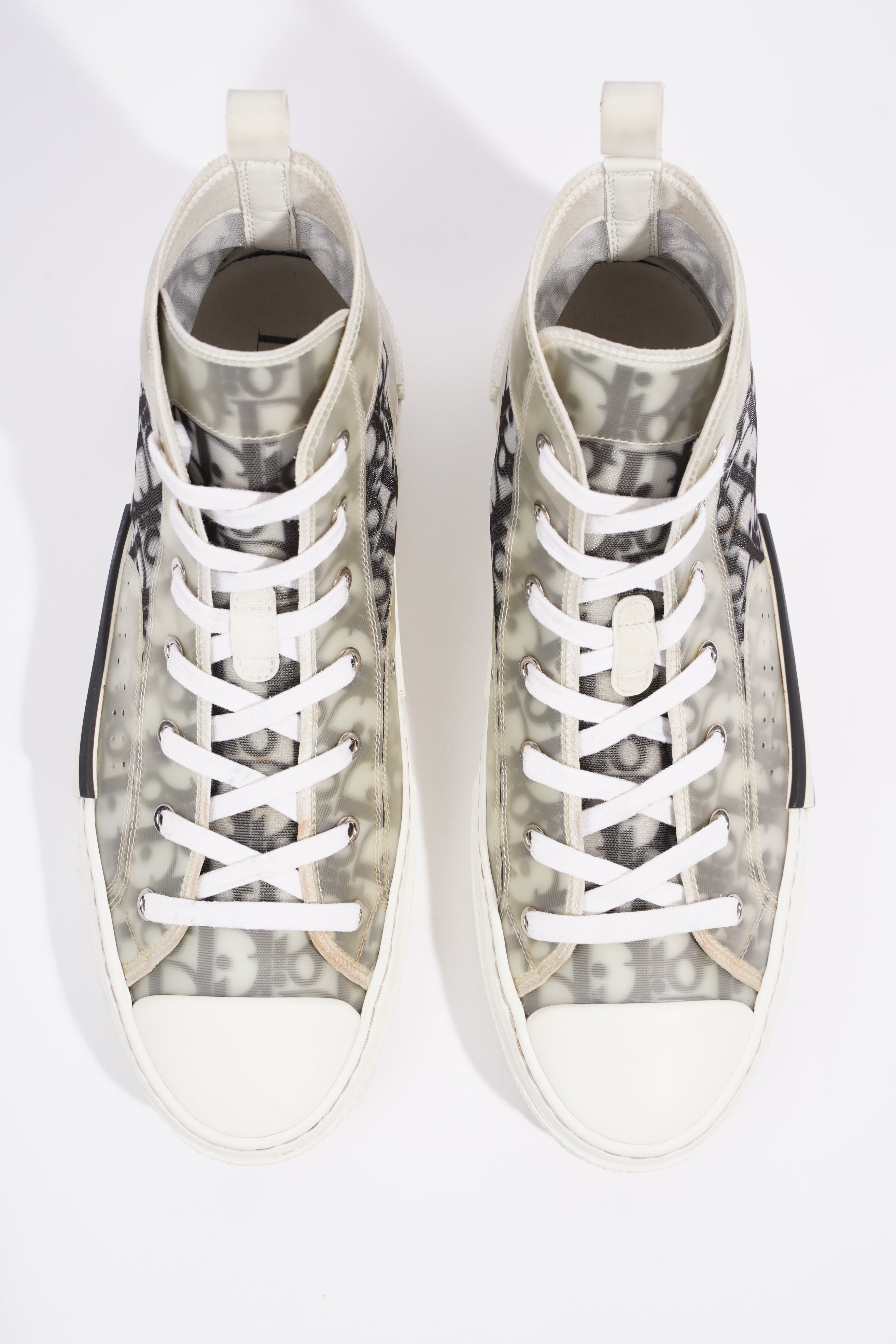 Christian Dior B23 Hightops White / Black Oblique Canvas EU 43.5 UK 9.5