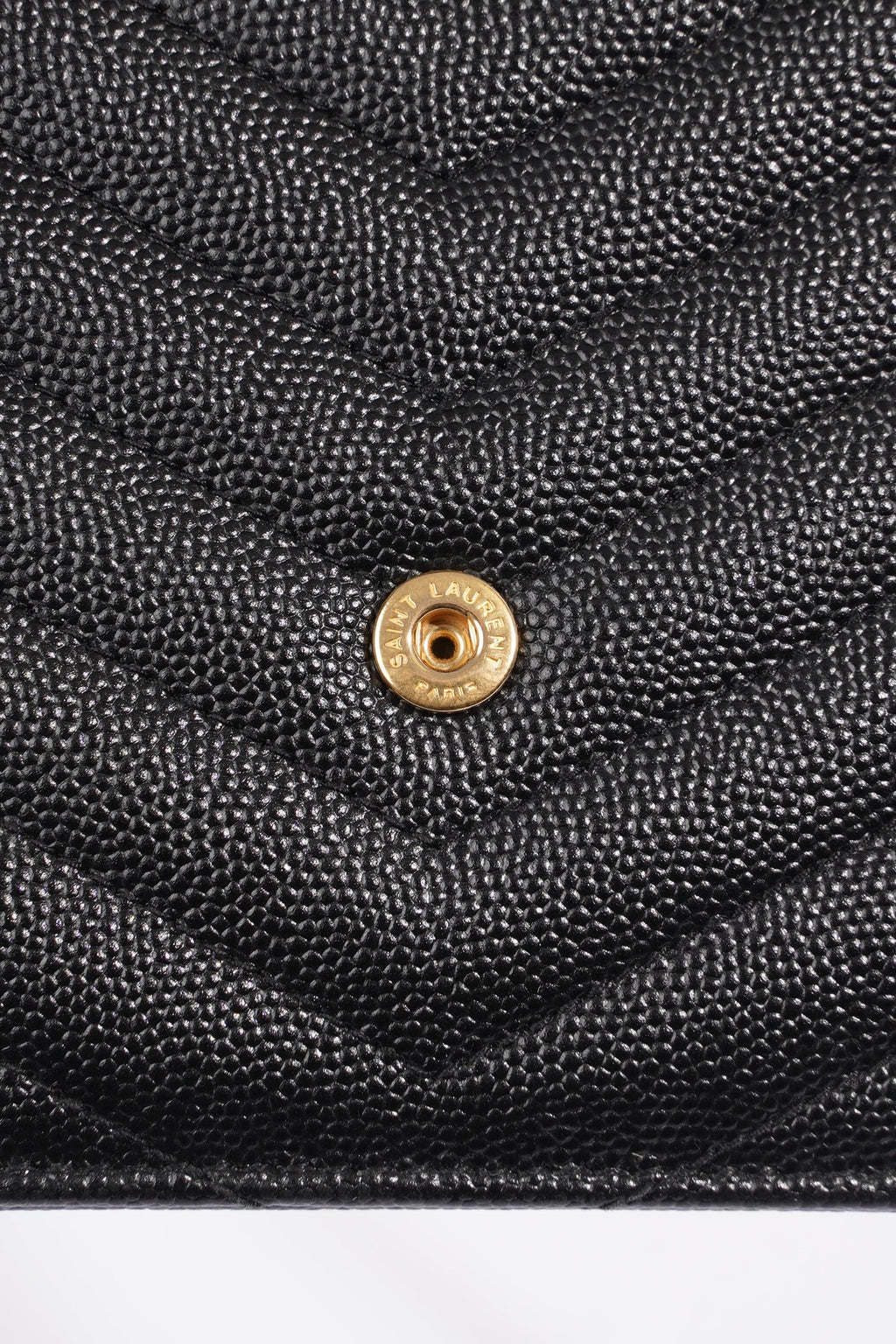 Saint Laurent Cassandre Envelope Chain Wallet Black Calfskin Leather