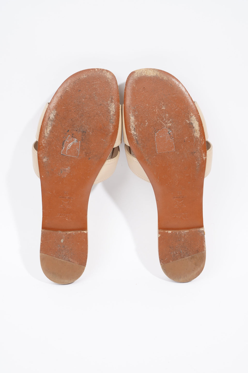 Christian Dior 30 Montaigne Slide Nude Calfskin Leather EU 39 UK 6