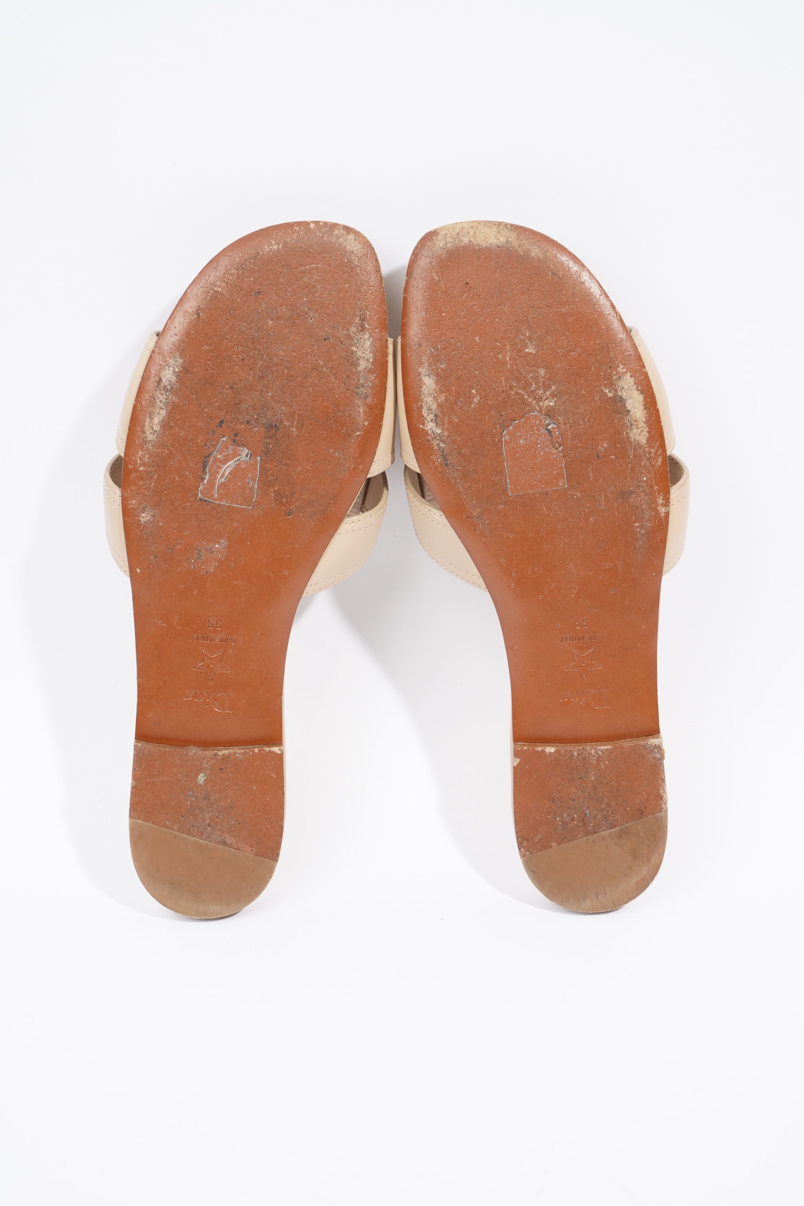 Christian Dior 30 Montaigne Slide Nude Calfskin Leather EU 39 UK 6