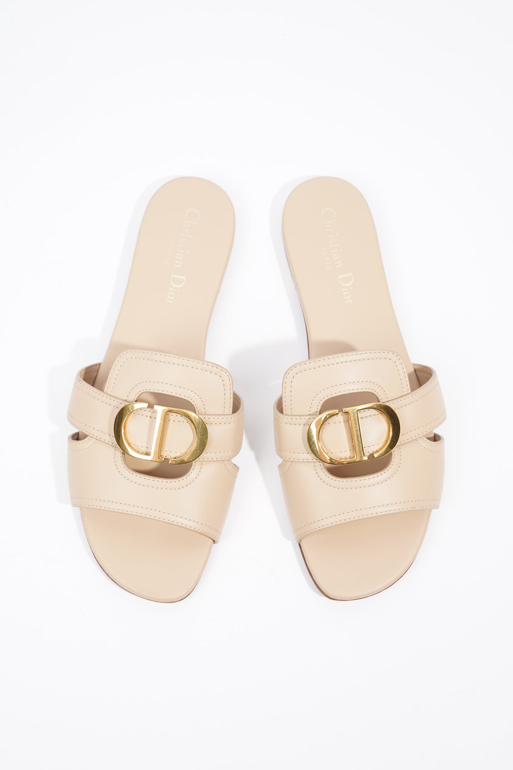 Christian Dior 30 Montaigne Slide Nude Calfskin Leather EU 39 UK 6