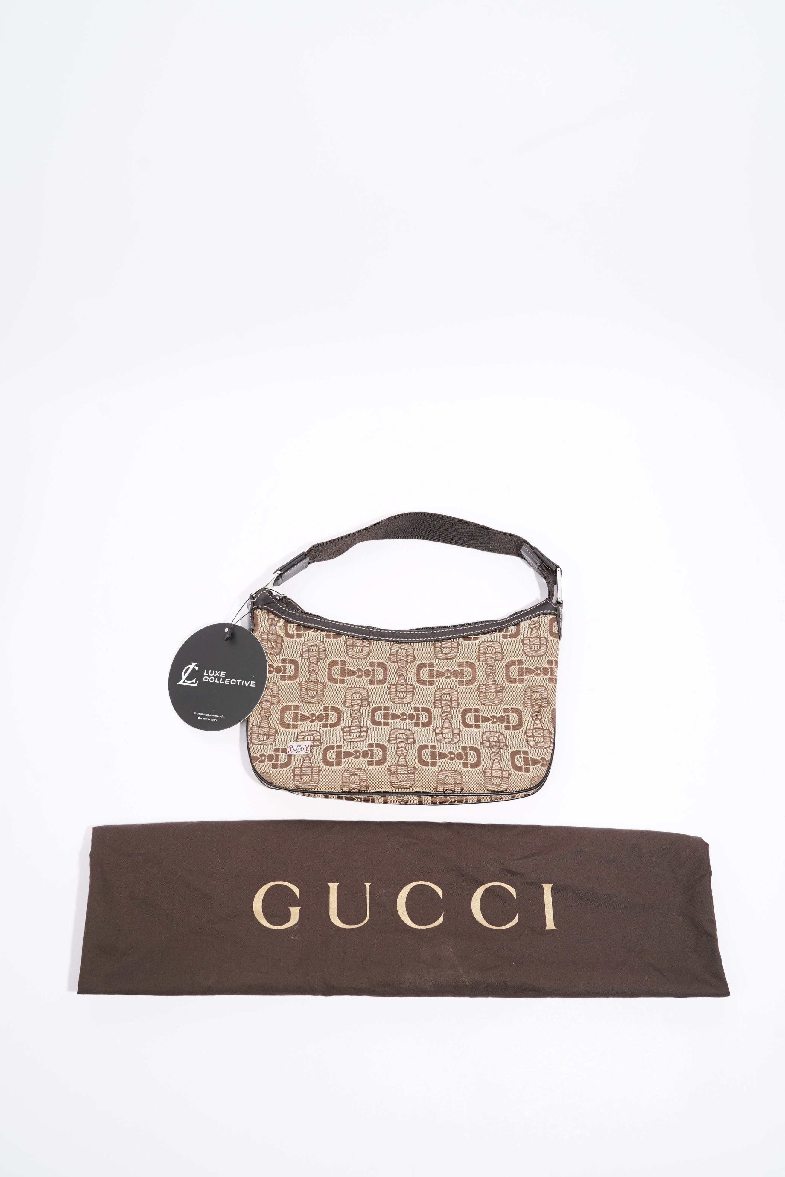 Gucci Horsebit Canvas Brown Canvas Small