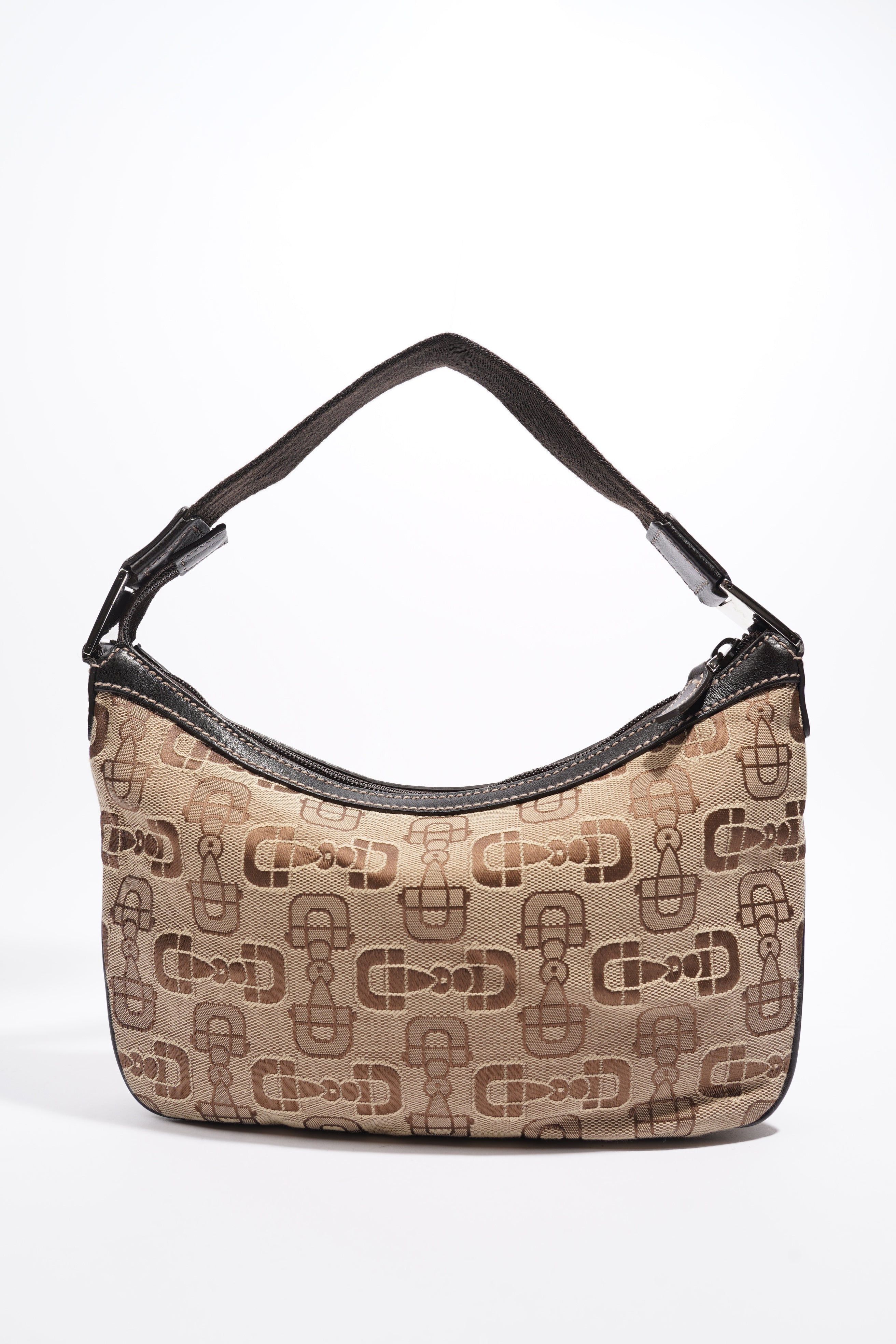 Gucci Horsebit Canvas Brown Canvas Small