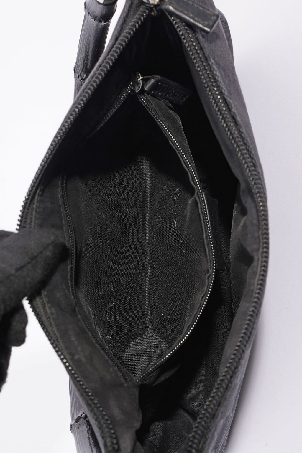 Gucci GG Bamboo Shoulder Bag Black Canvas