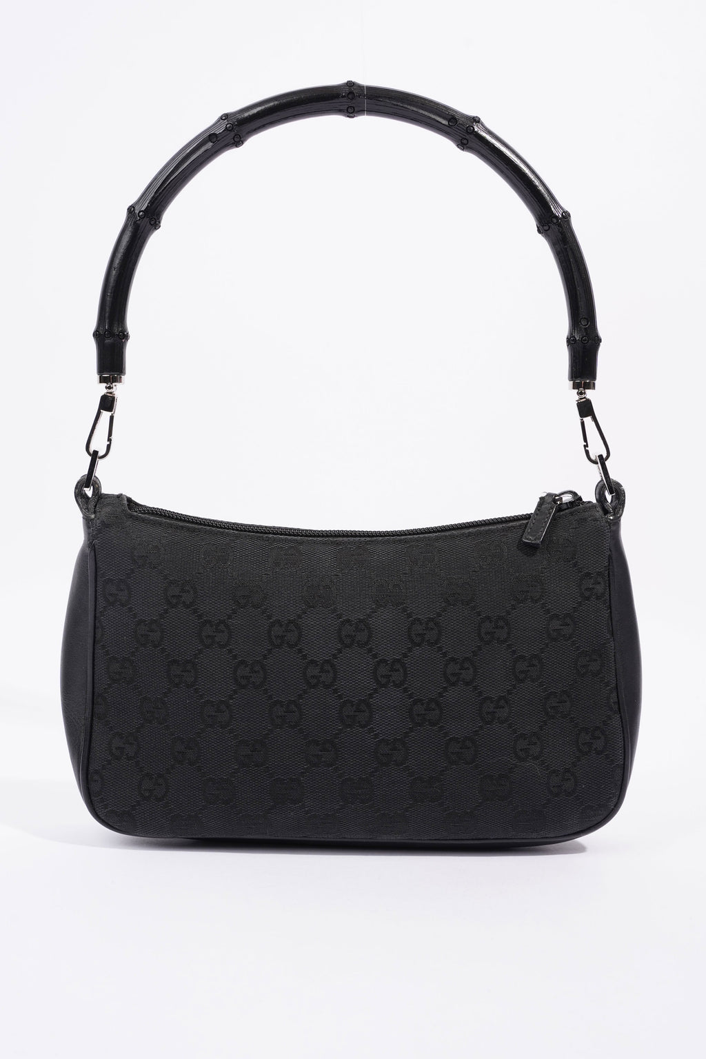Gucci GG Bamboo Shoulder Bag Black Canvas