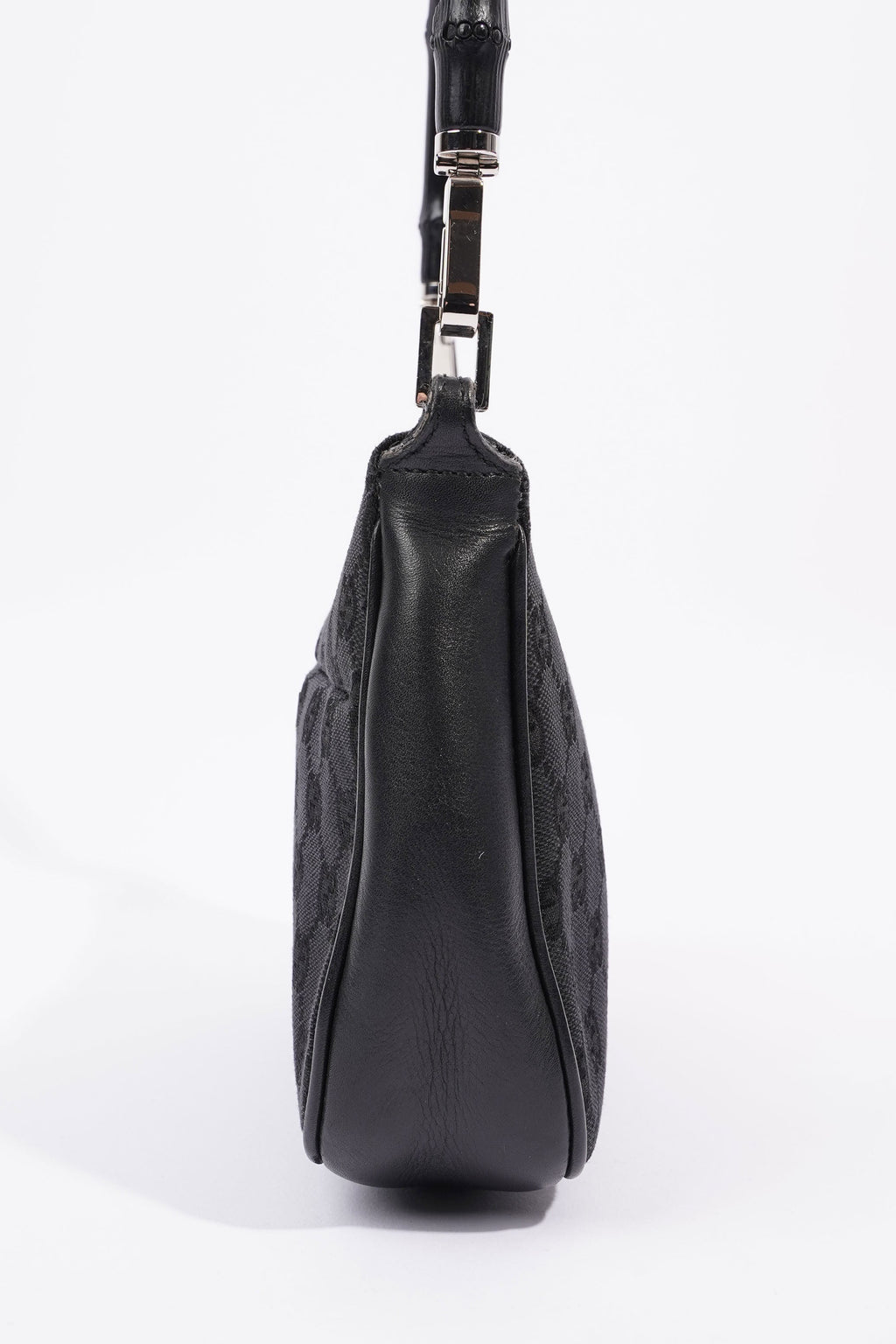 Gucci GG Bamboo Shoulder Bag Black Canvas