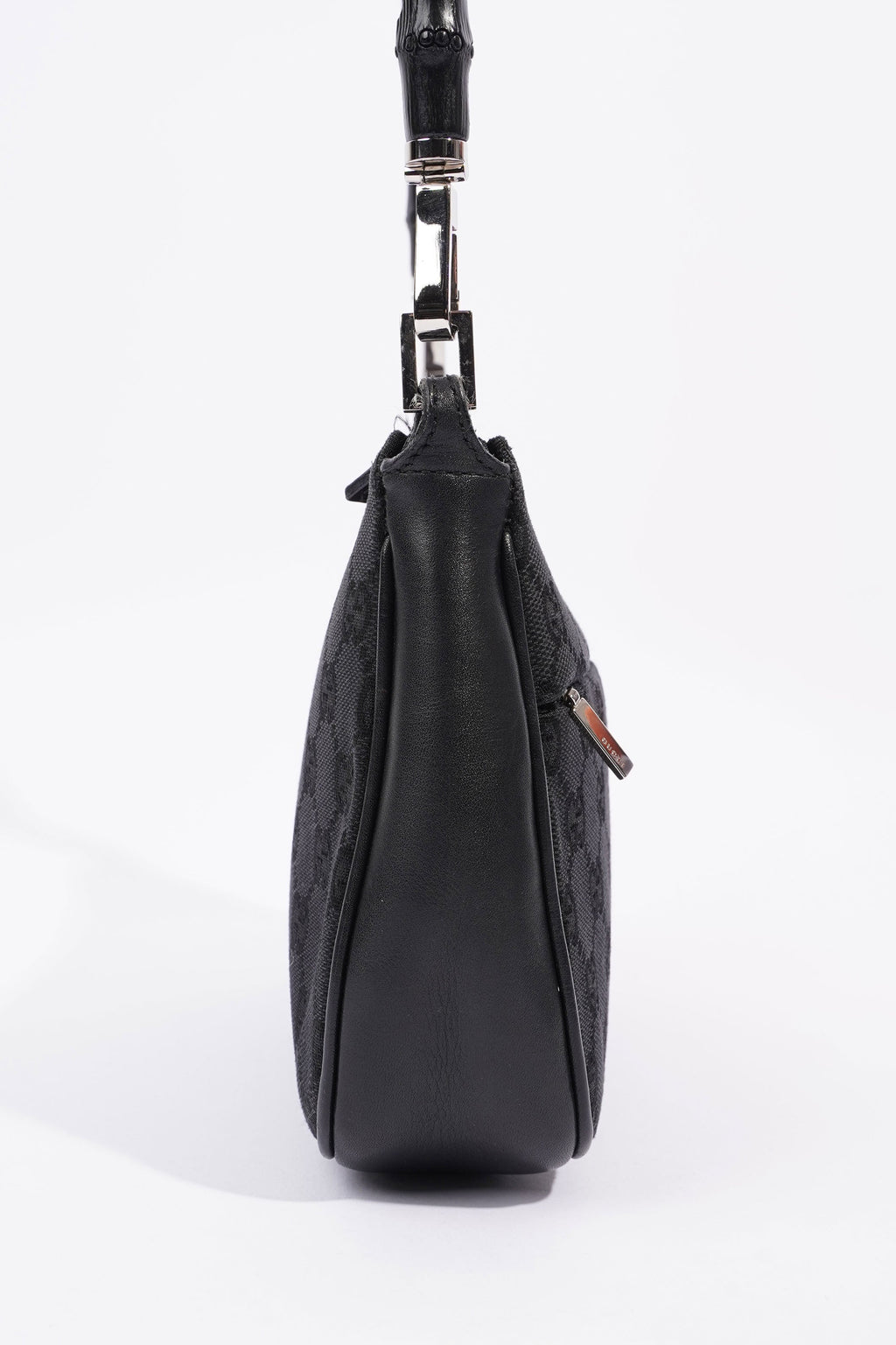 Gucci GG Bamboo Shoulder Bag Black Canvas