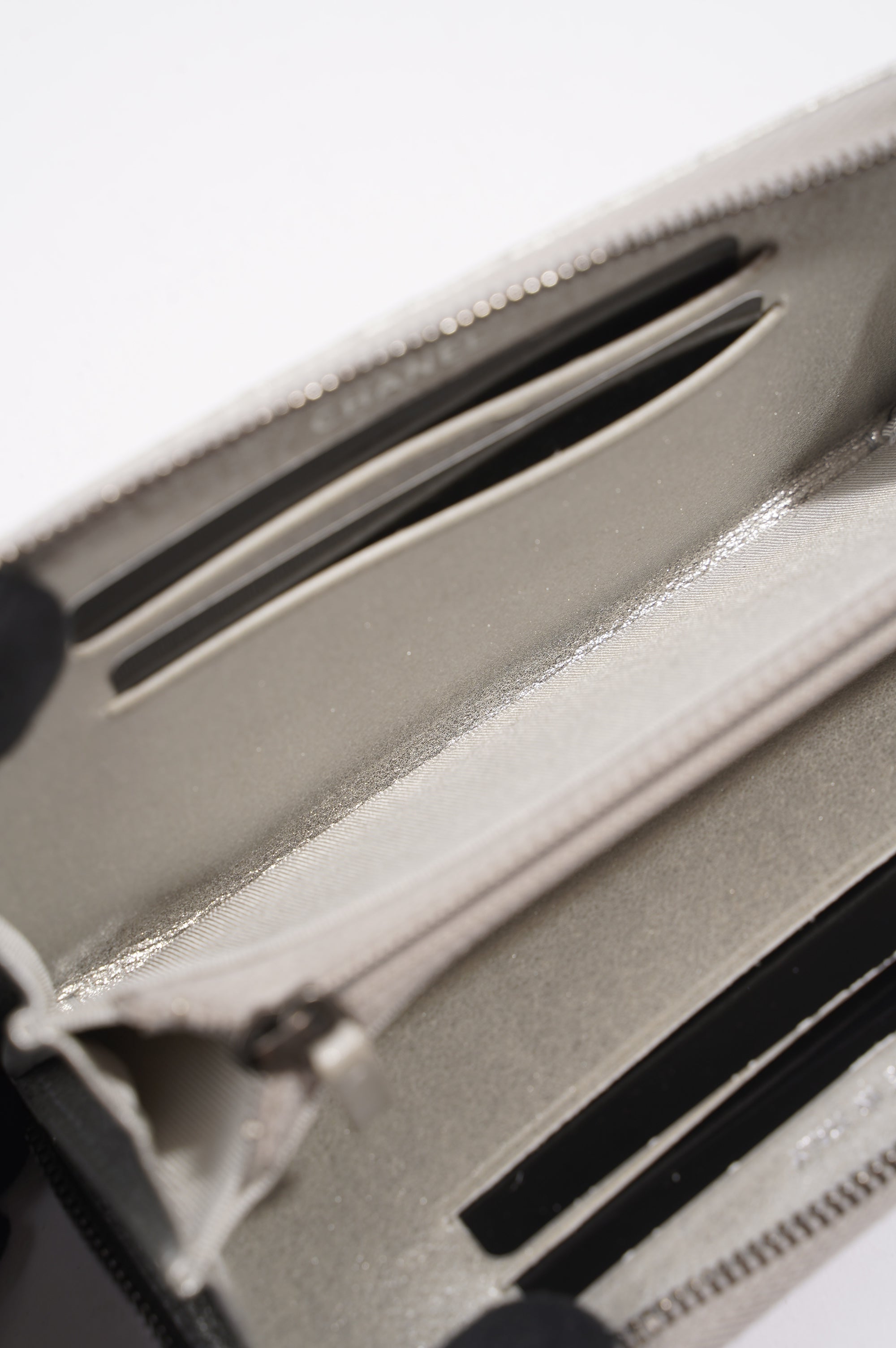 Chanel Purse Silver Leather
