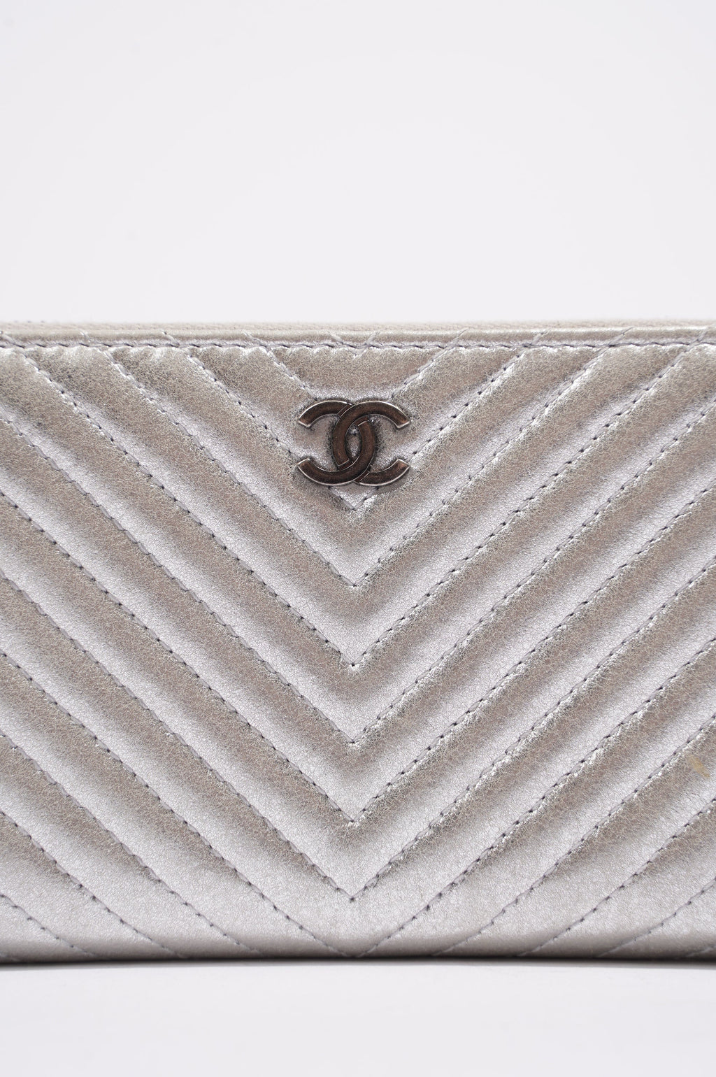 Chanel Purse Silver Leather