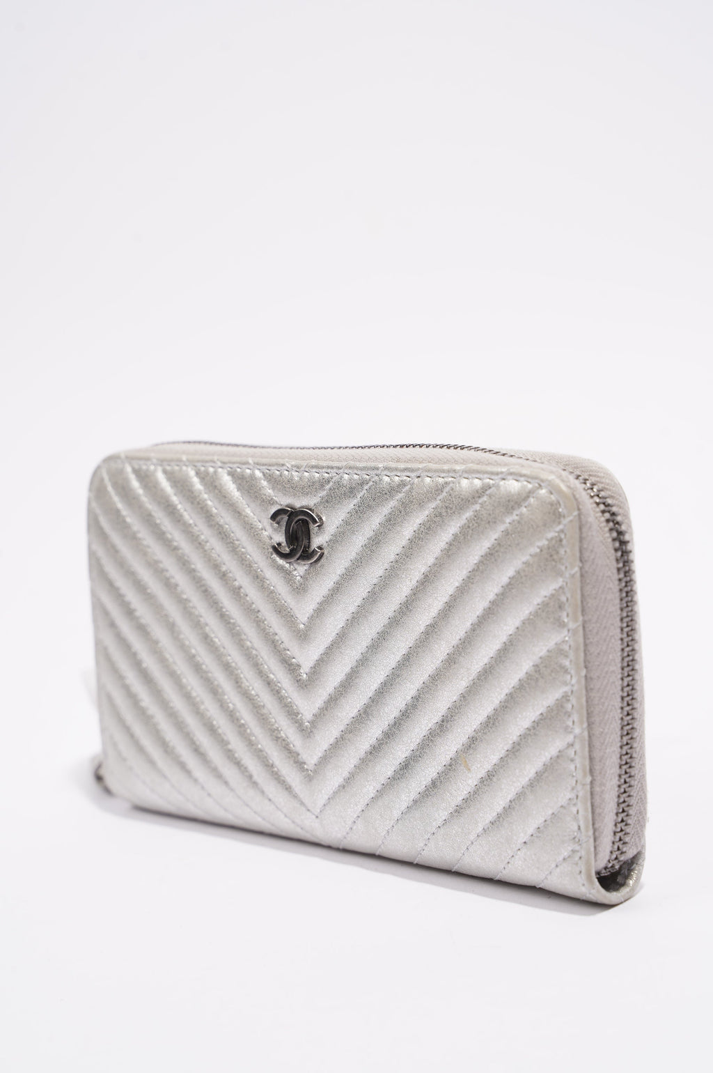 Chanel Purse Silver Leather