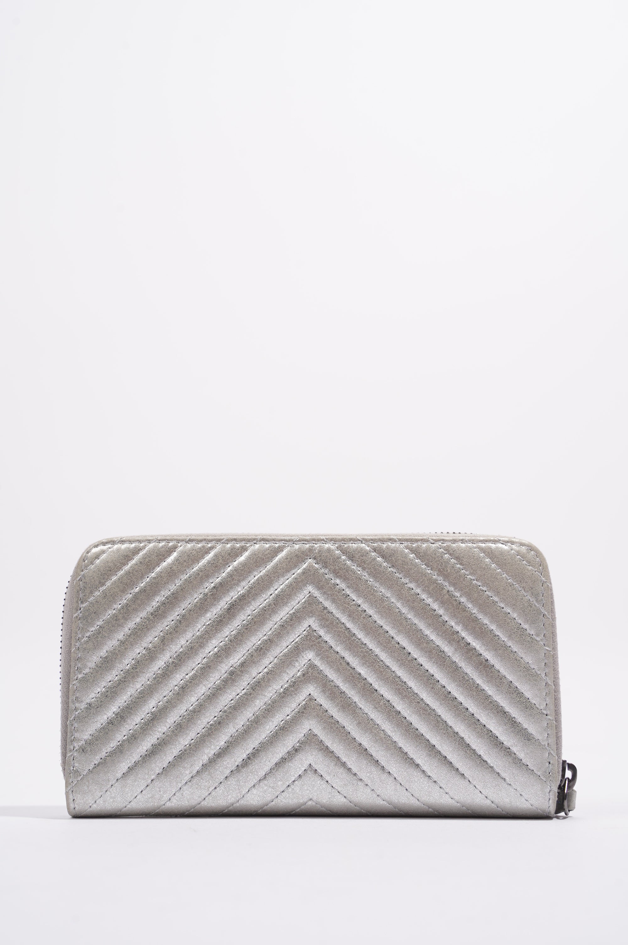Chanel Purse Silver Leather