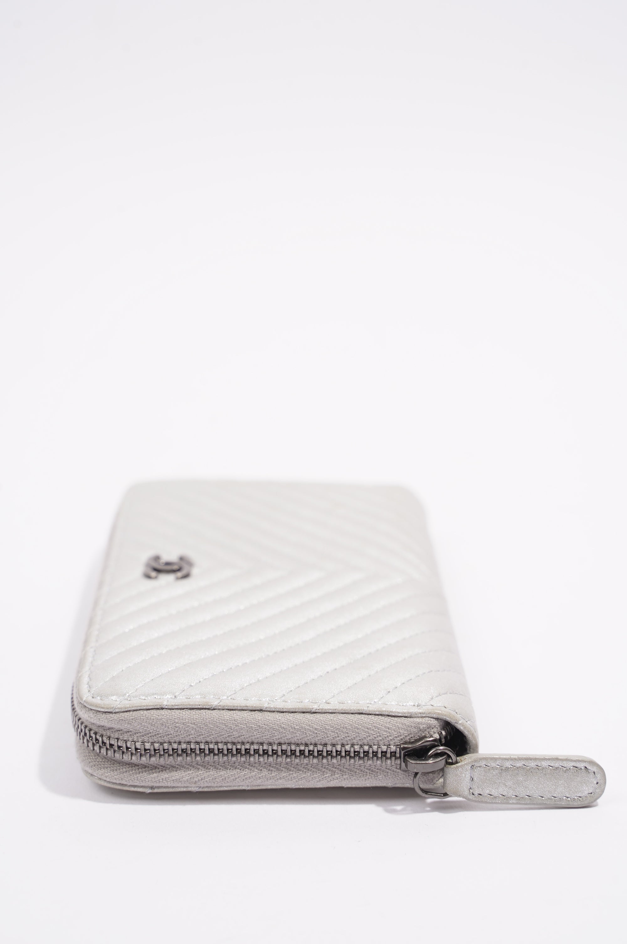 Chanel Purse Silver Leather