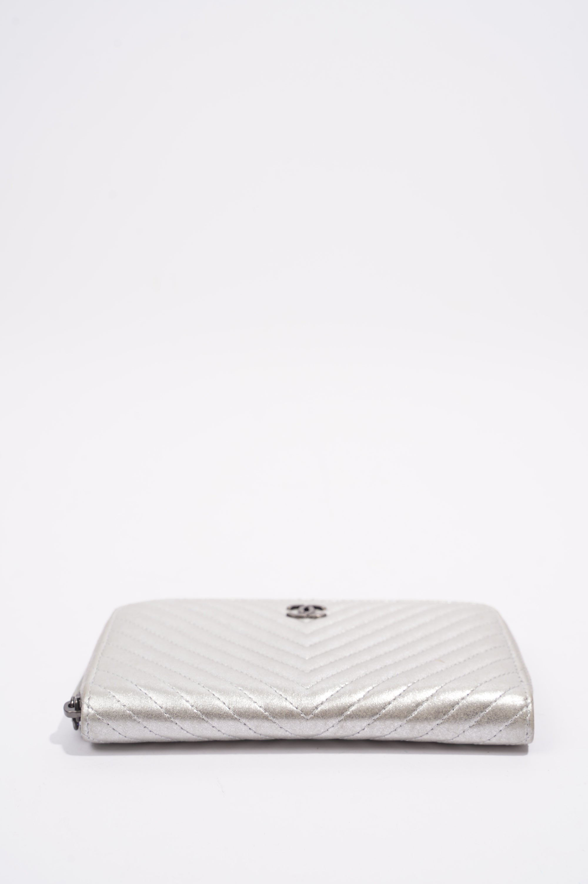 Chanel Purse Silver Leather