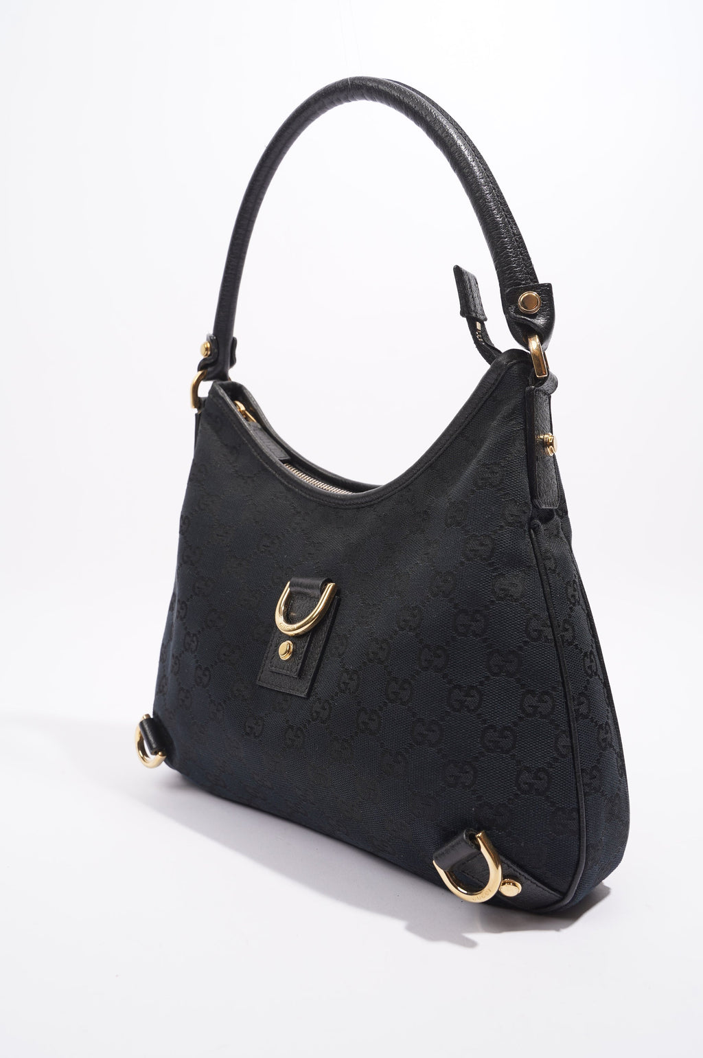 Gucci Abbey GG Shoulder Bag Black Supreme Canvas