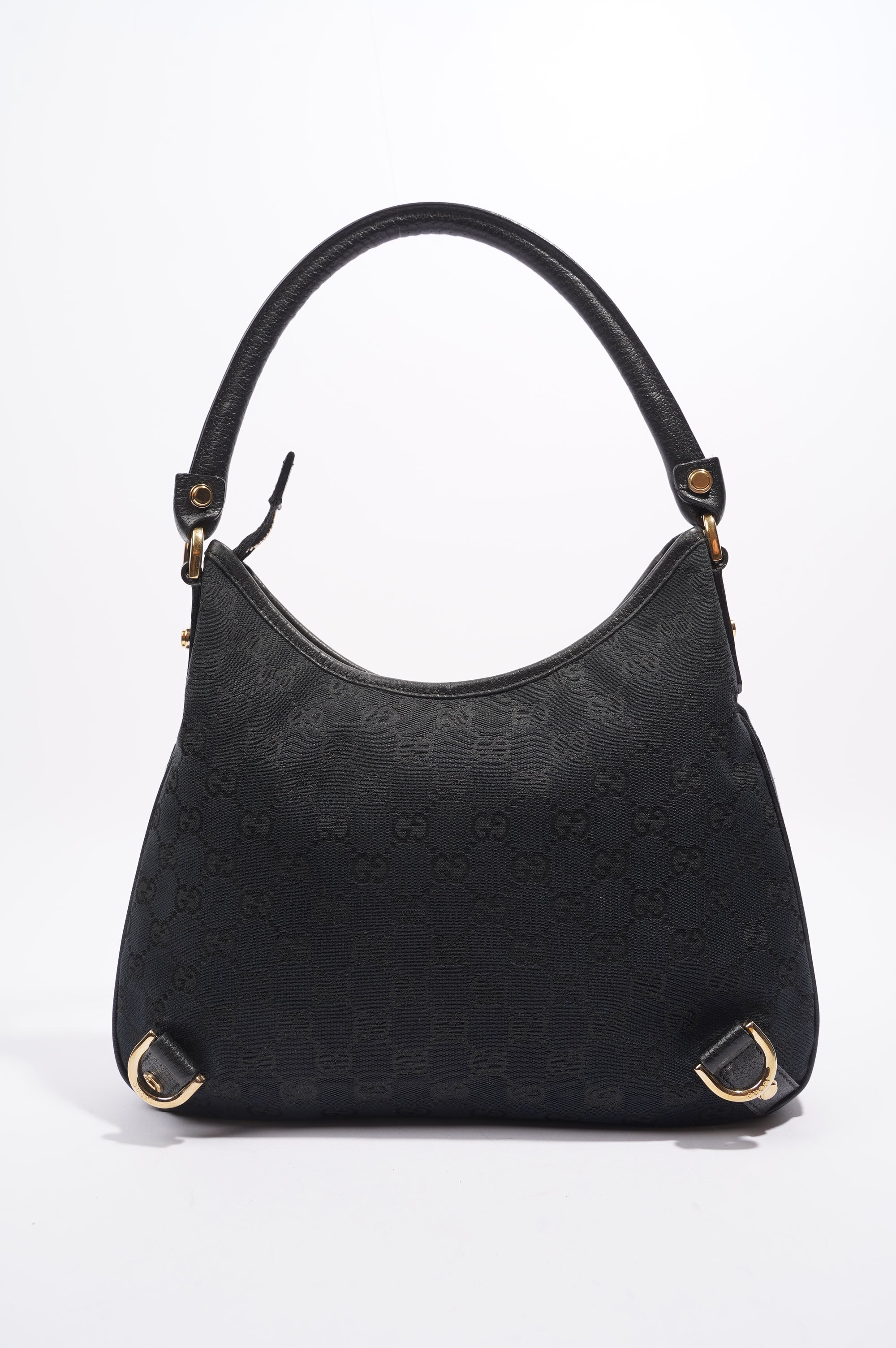 Gucci Abbey GG Shoulder Bag Black Supreme Canvas