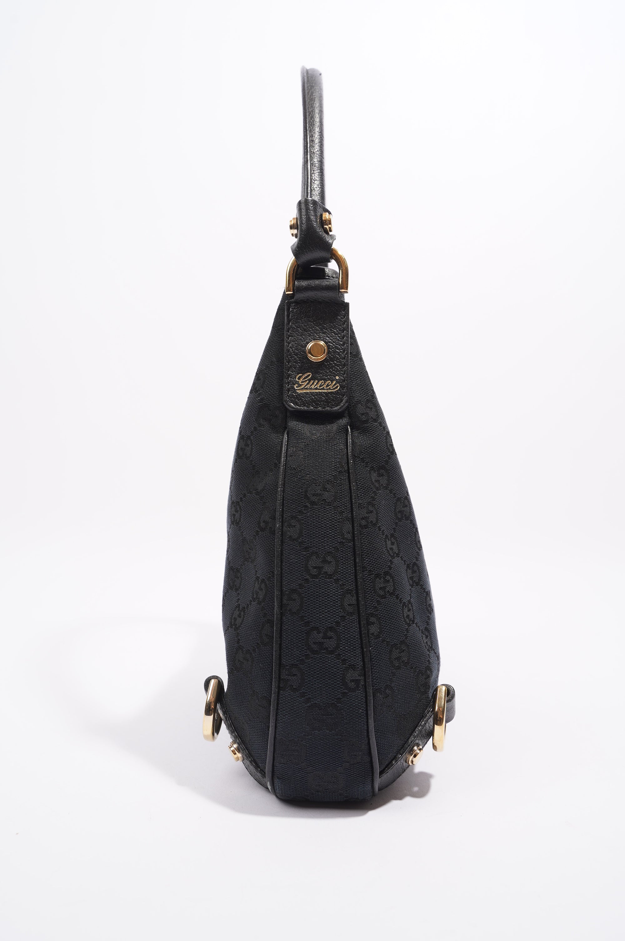 Gucci Abbey GG Shoulder Bag Black Supreme Canvas
