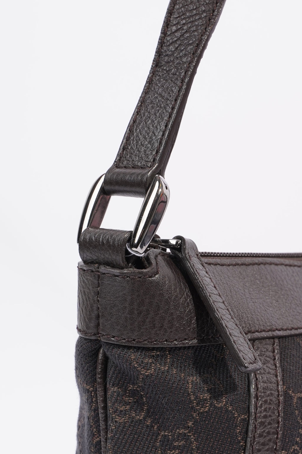 Gucci D Ring Shoulder Bag Black Supreme Canvas