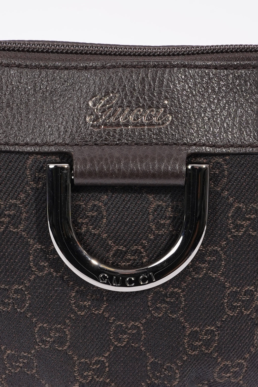 Gucci D Ring Shoulder Bag Black Supreme Canvas
