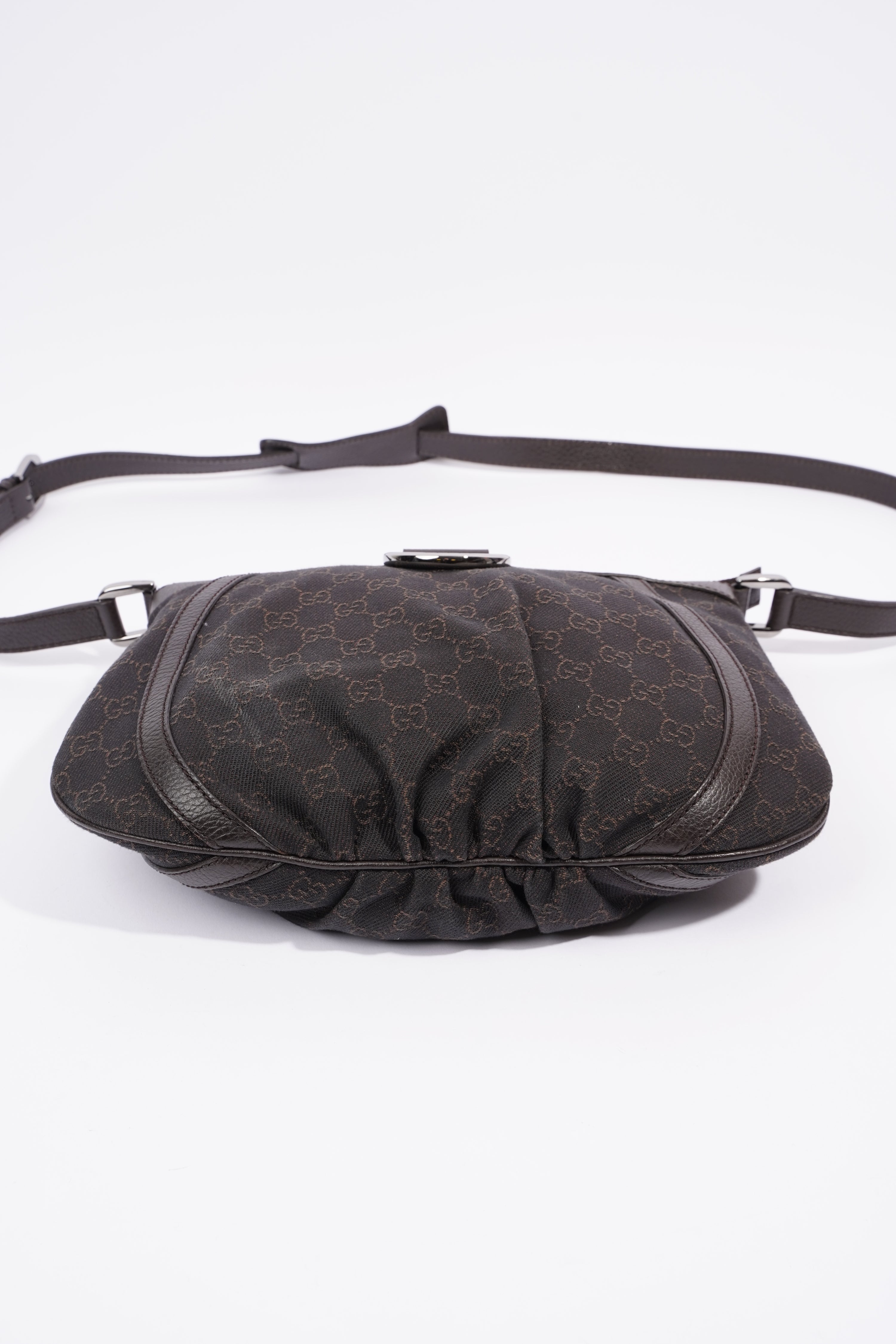 Gucci D Ring Shoulder Bag Black Supreme Canvas