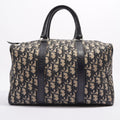 Christian Dior Boston Bag Blue / White Canvas Small
