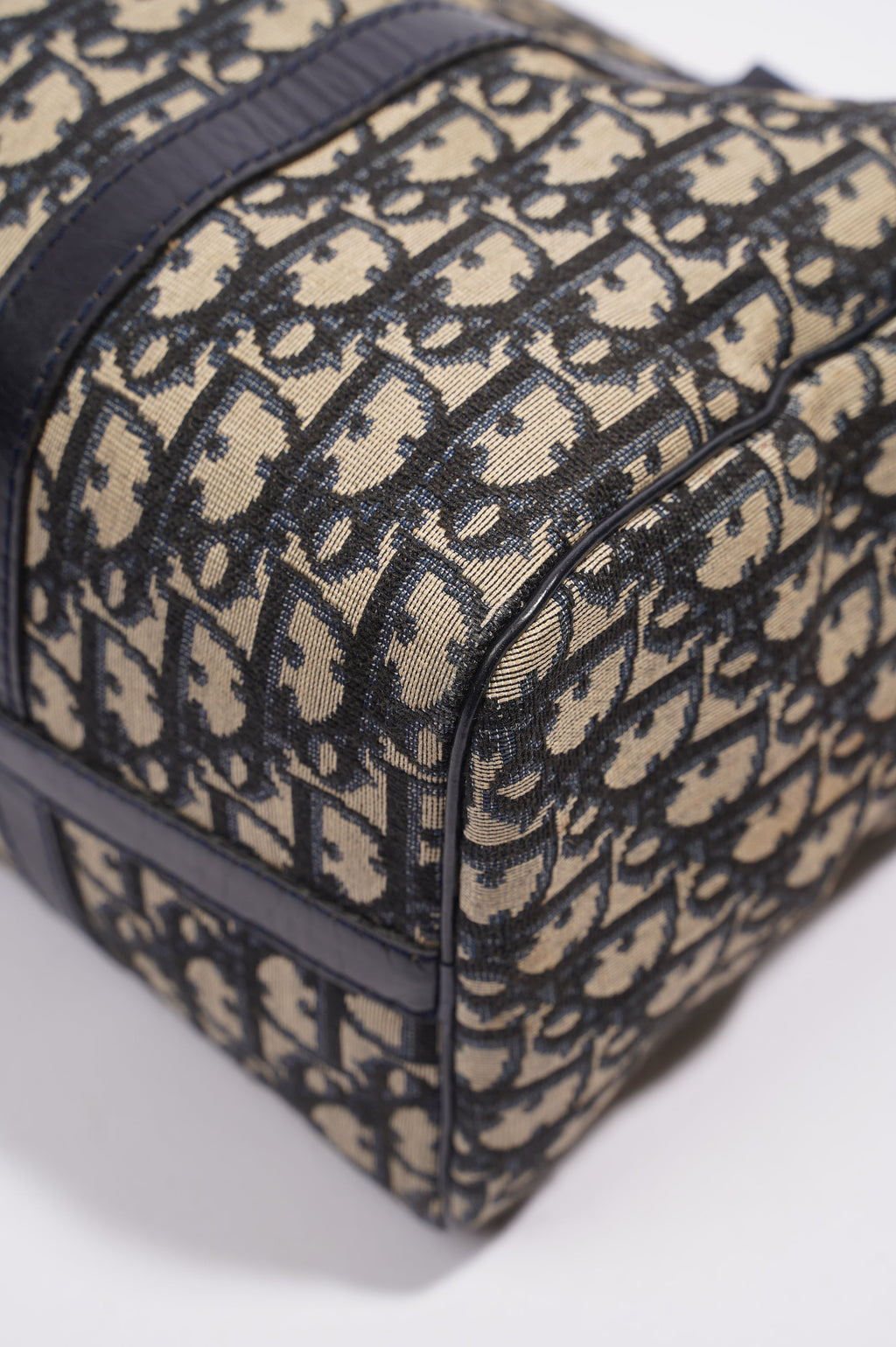 Christian Dior Boston Bag Blue / White Canvas Small