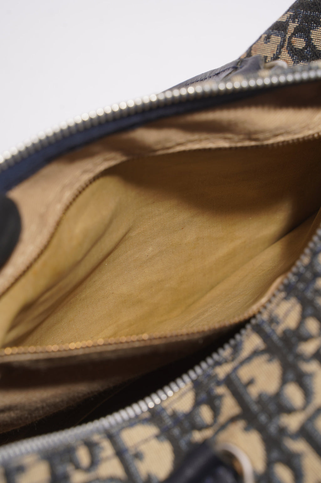 Christian Dior Boston Bag Blue / White Canvas Small