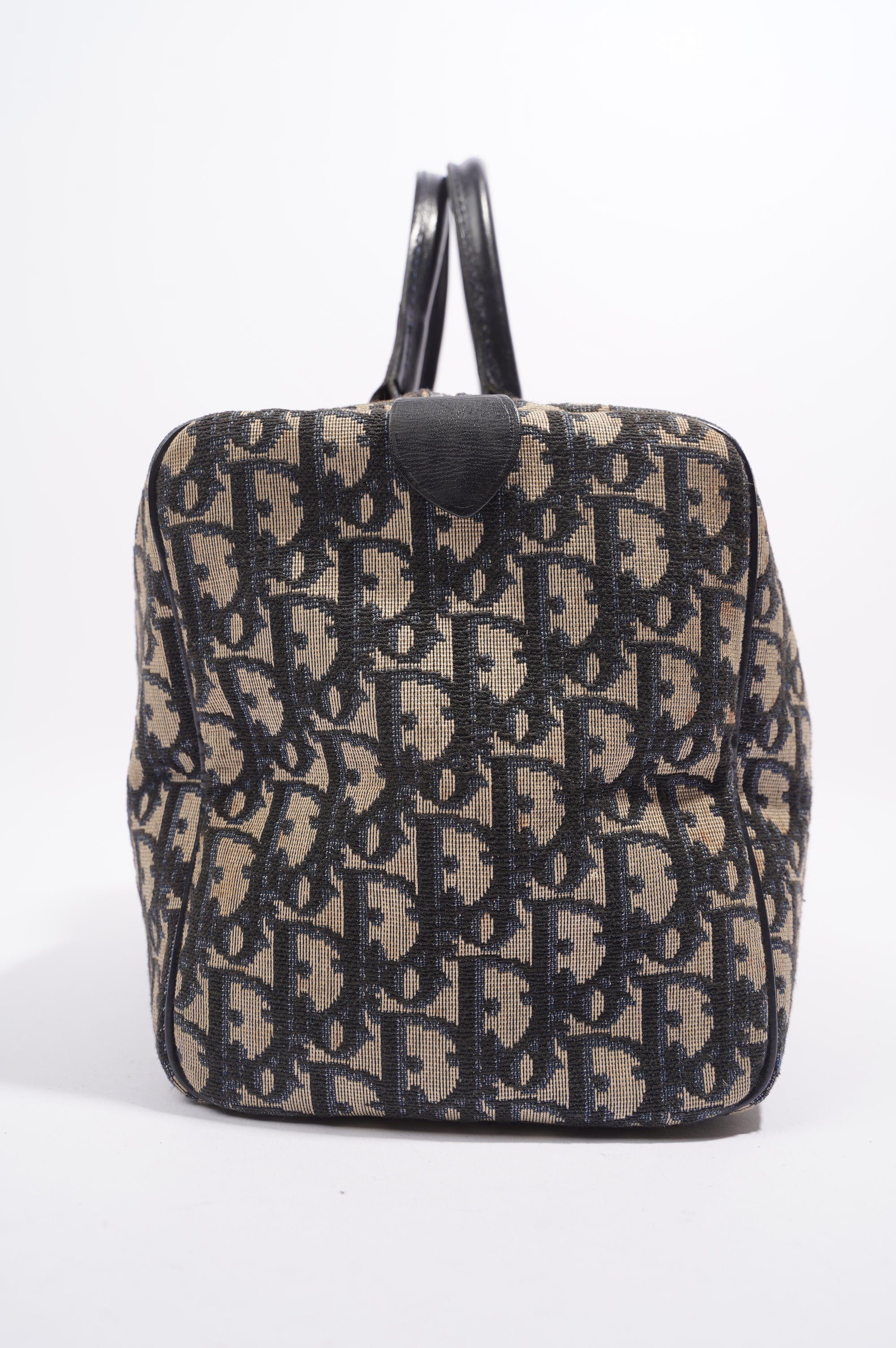 Christian Dior Boston Bag Blue / White Canvas Small