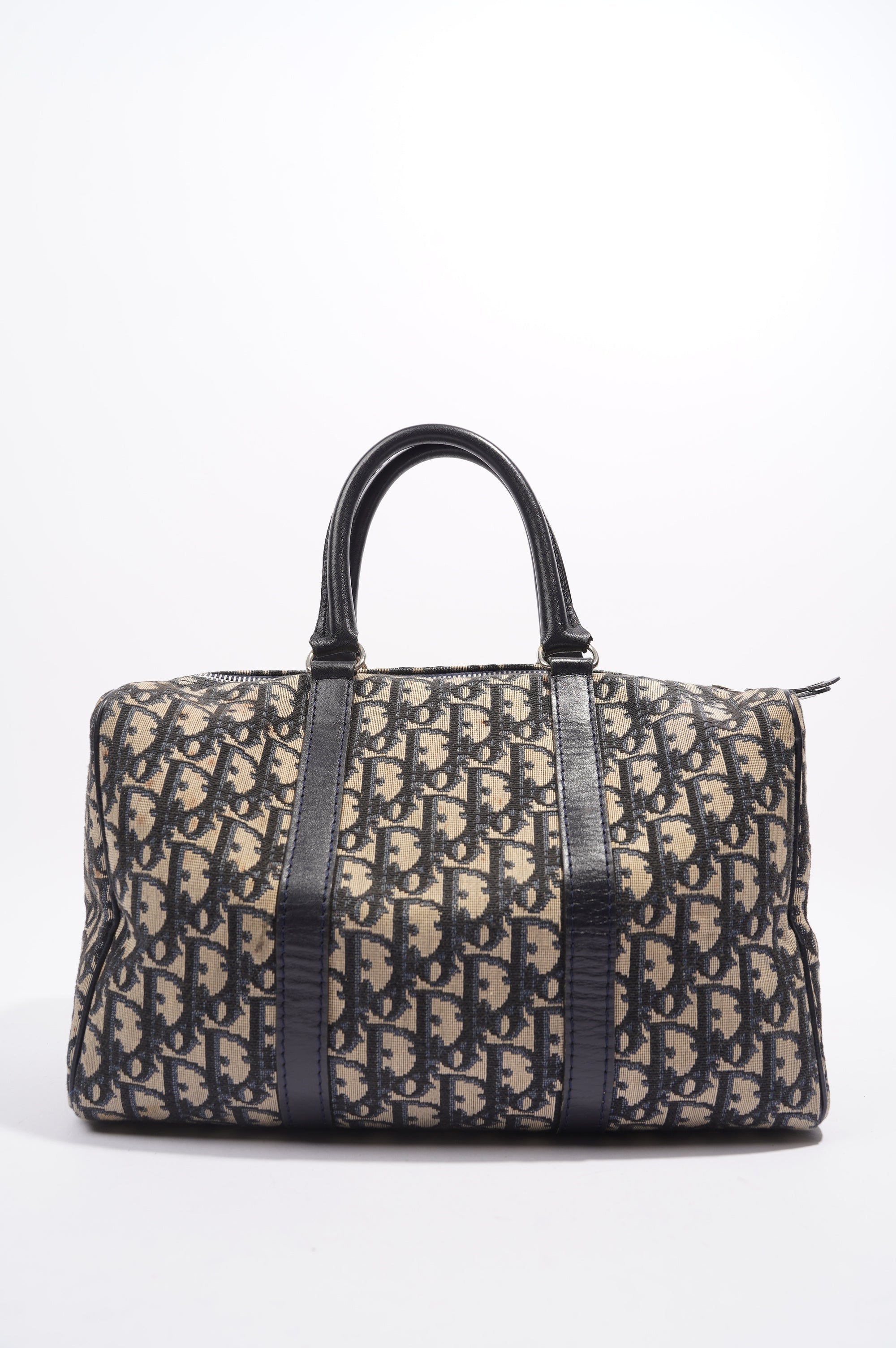 Christian Dior Boston Bag Blue / White Canvas Small