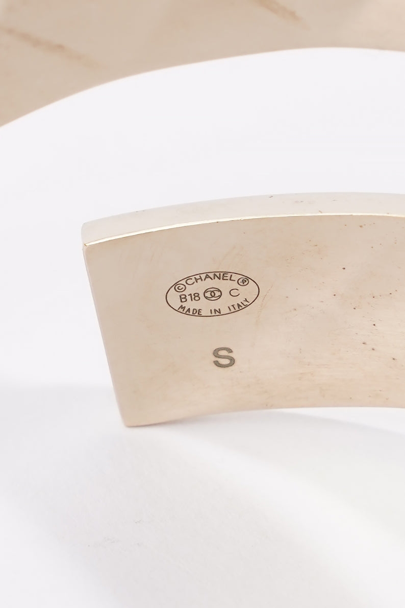 Chanel Coco Bangle Silver Silver Sterling Small