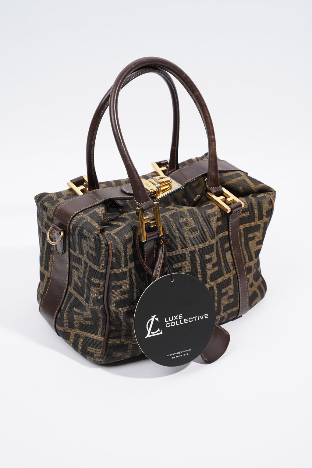Fendi Boston Bag Zucca Print / Brown Canvas