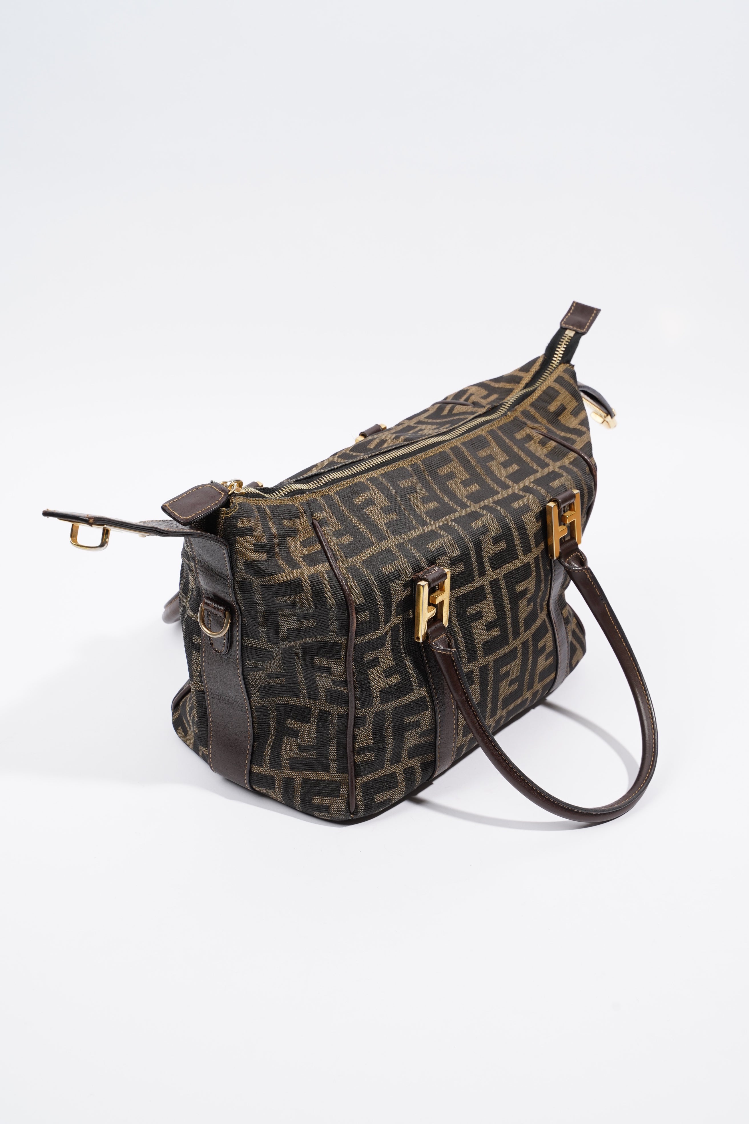 Fendi Boston Bag Zucca Print / Brown Canvas