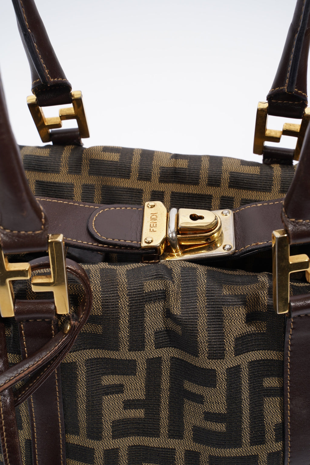 Fendi Boston Bag Zucca Print / Brown Canvas