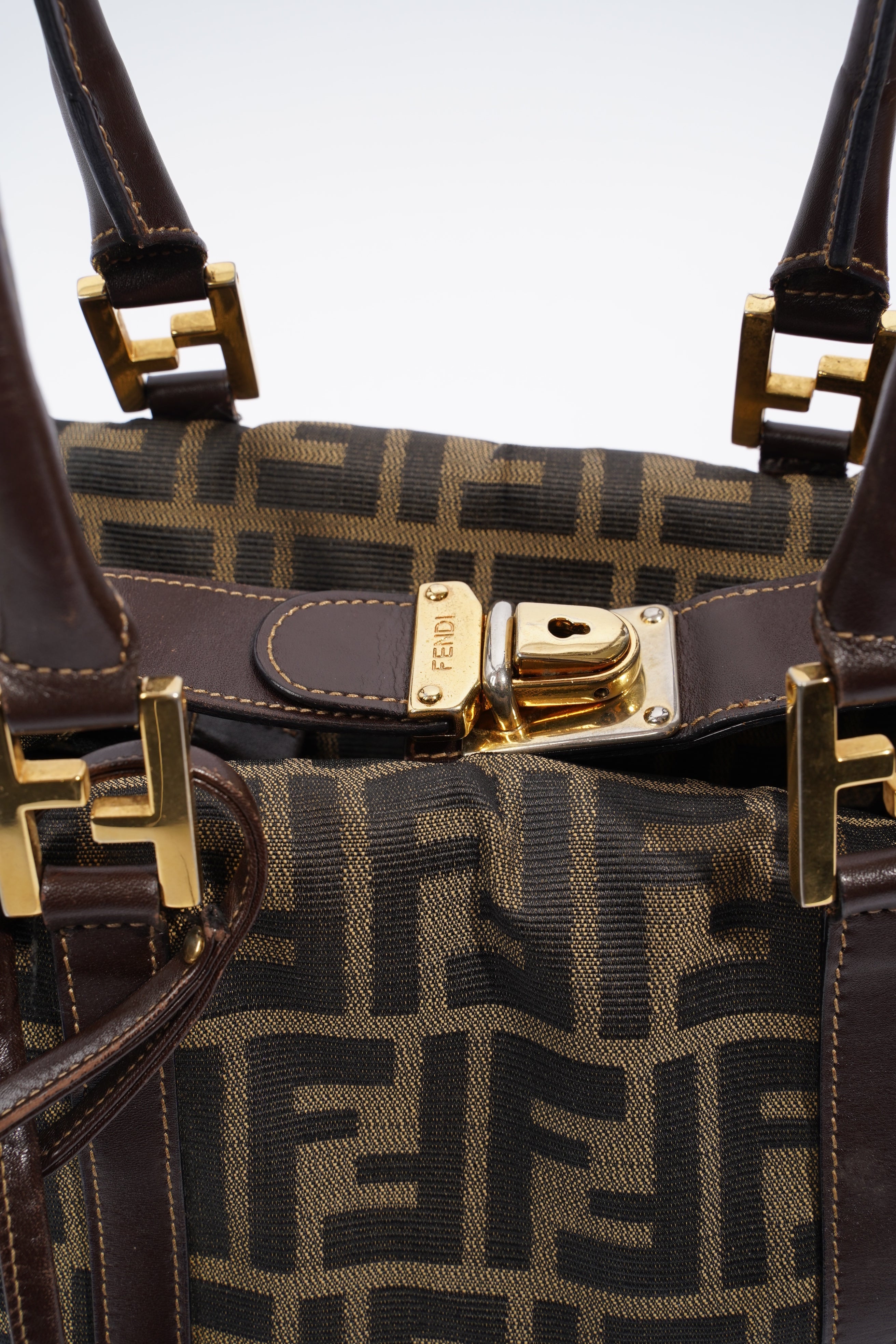 Fendi Boston Bag Zucca Print / Brown Canvas
