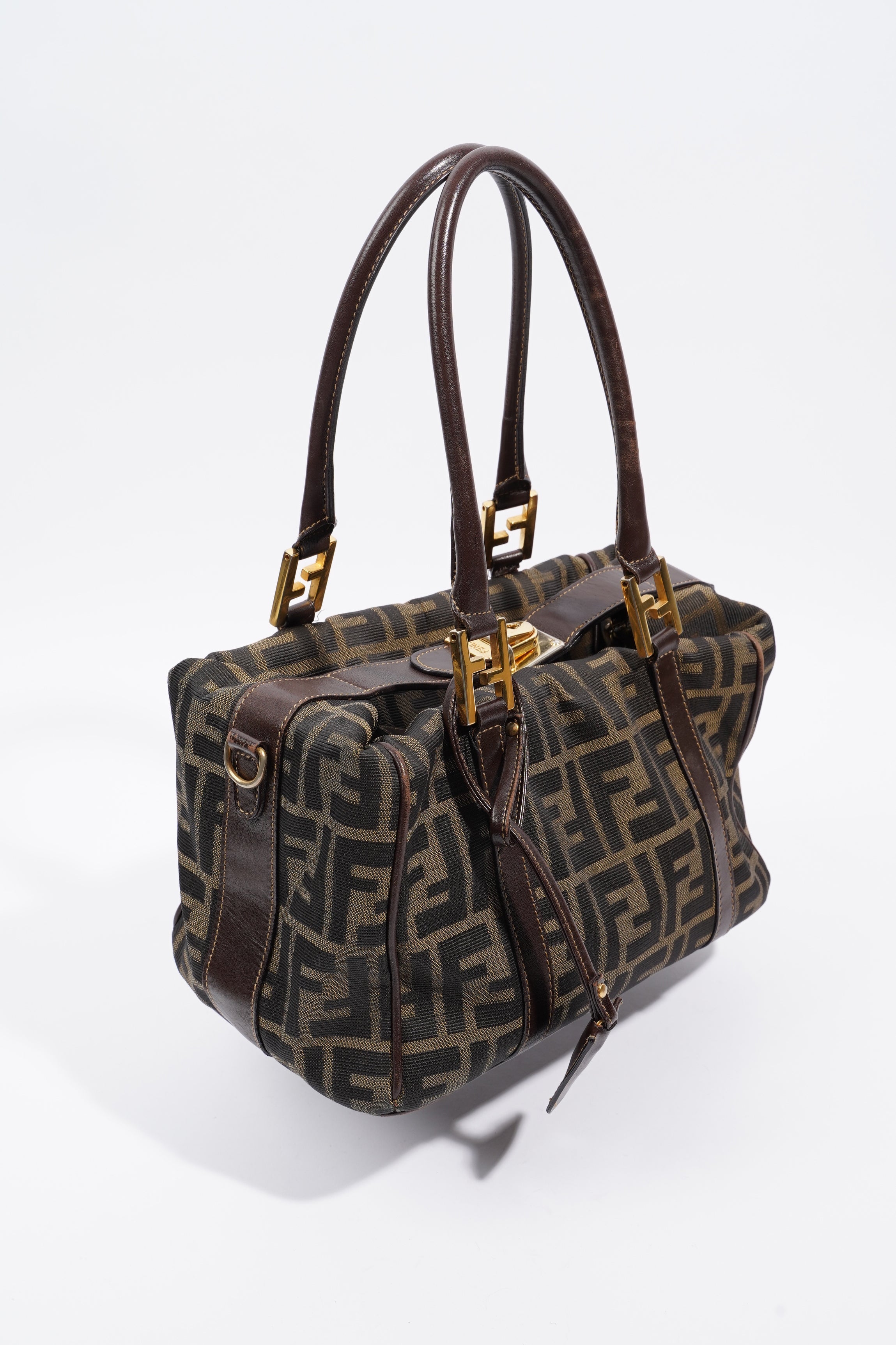 Fendi Boston Bag Zucca Print / Brown Canvas