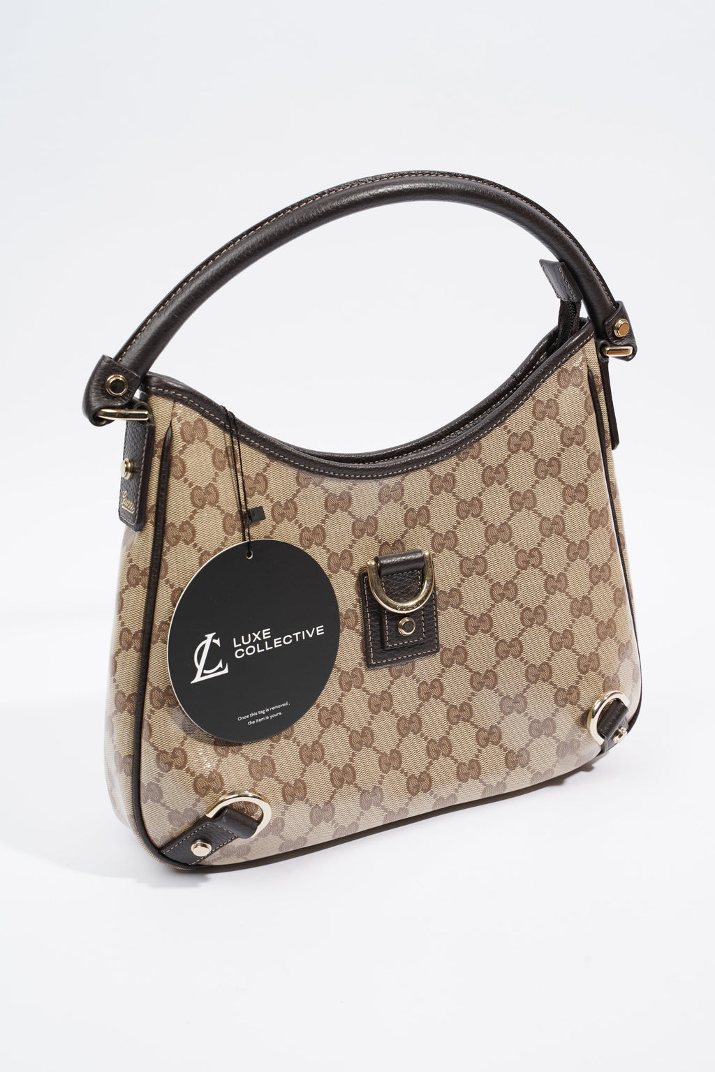 Gucci Abbey D Ring Shoulder Bag Supreme Print / Brown Canvas