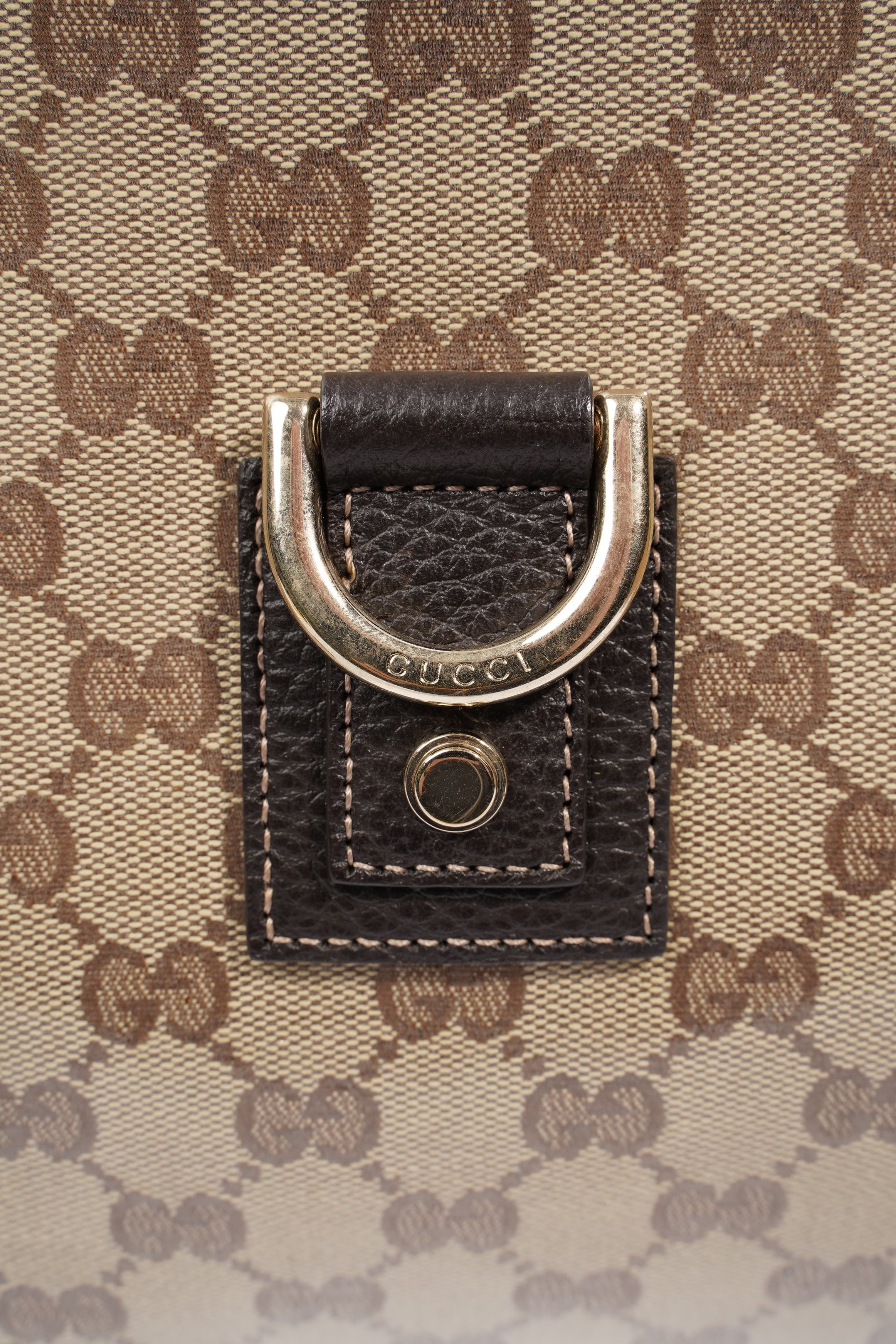 Gucci Abbey D Ring Shoulder Bag Supreme Print / Brown Canvas