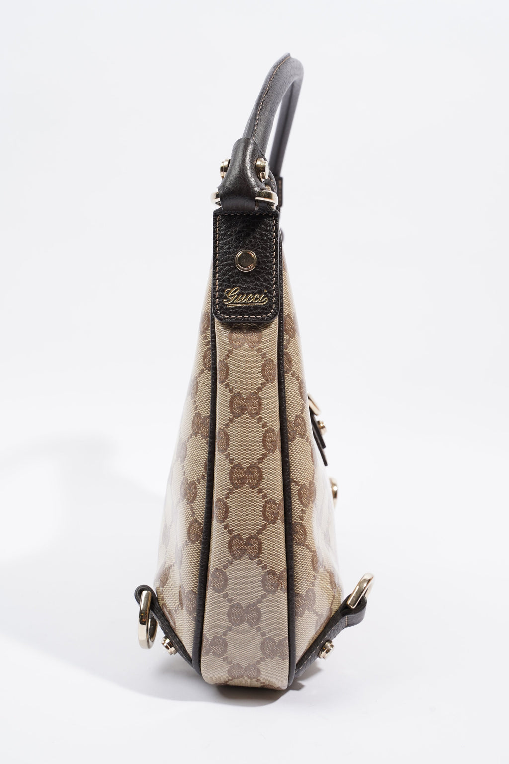 Gucci Abbey D Ring Shoulder Bag Supreme Print / Brown Canvas