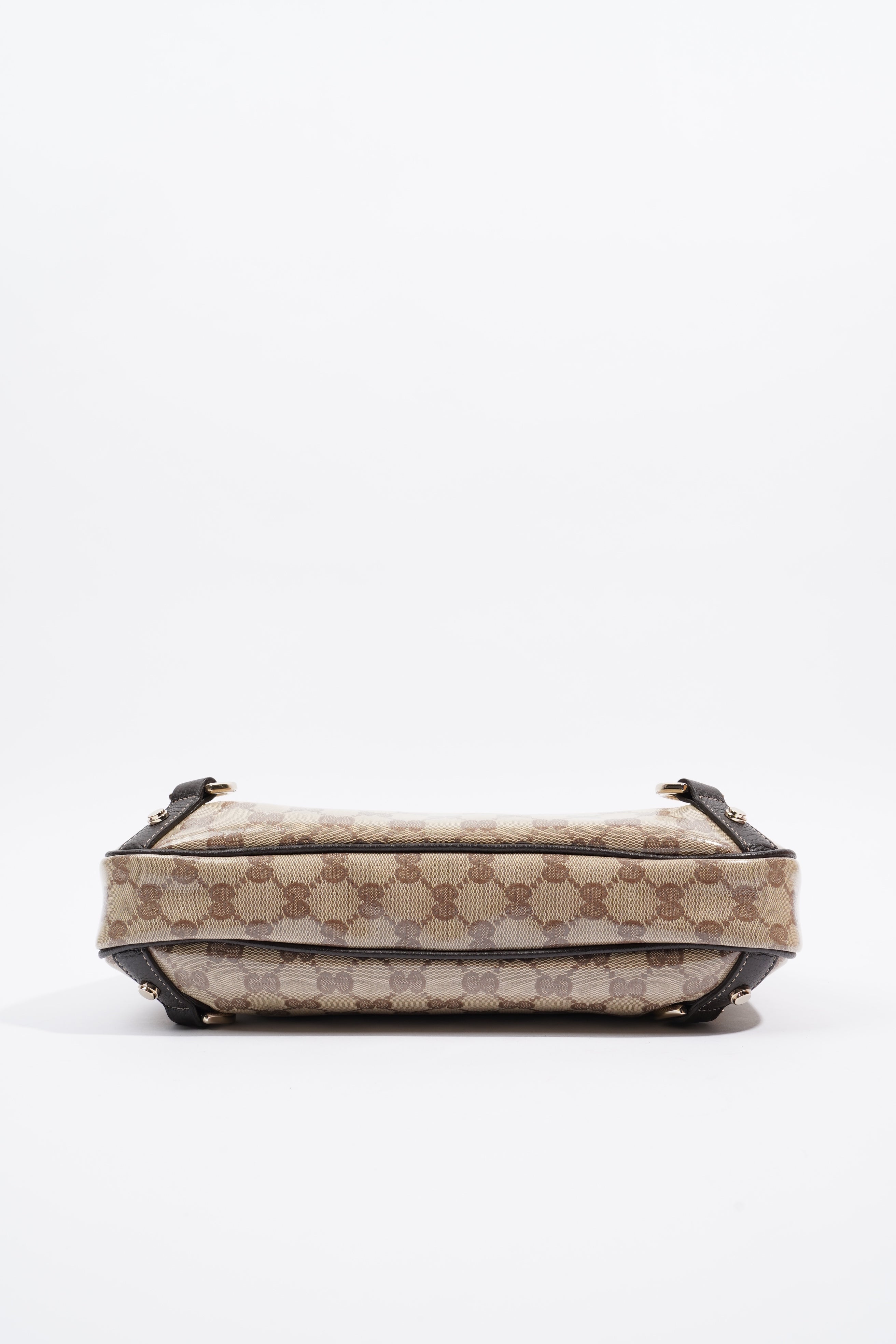 Gucci Abbey D Ring Shoulder Bag Supreme Print / Brown Canvas
