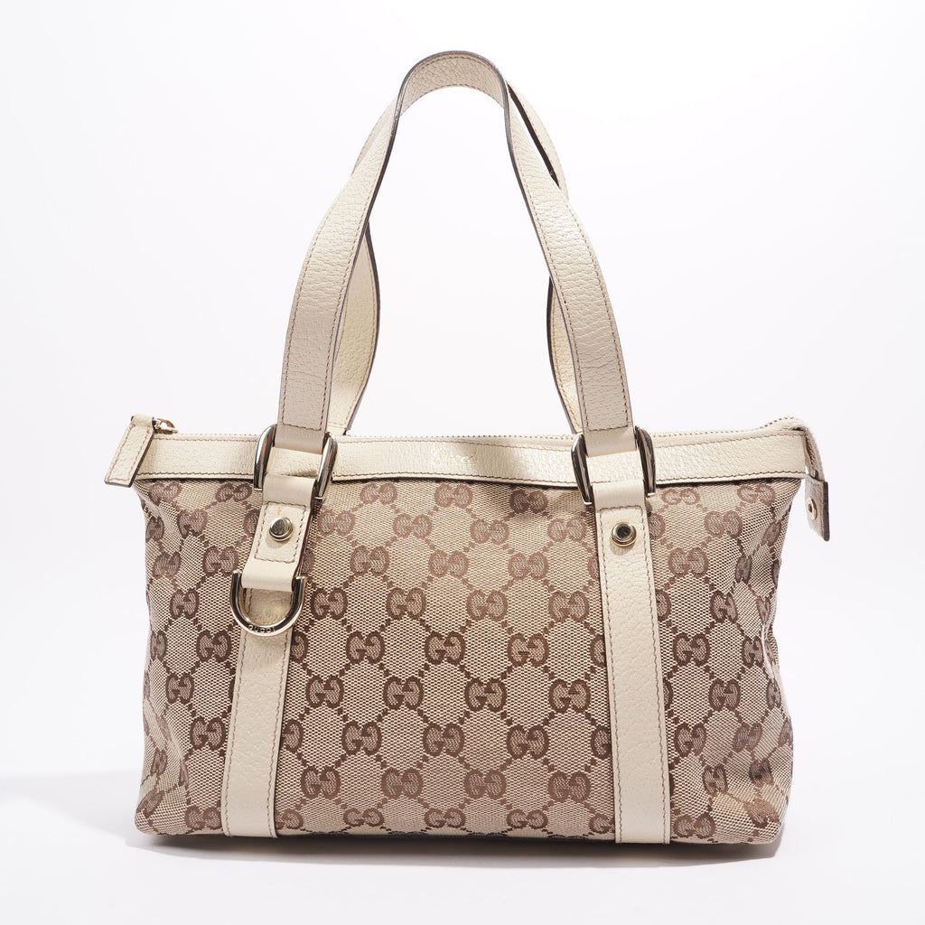 Gucci Abbey Shoulder Bag Supreme Print / White Canvas Small