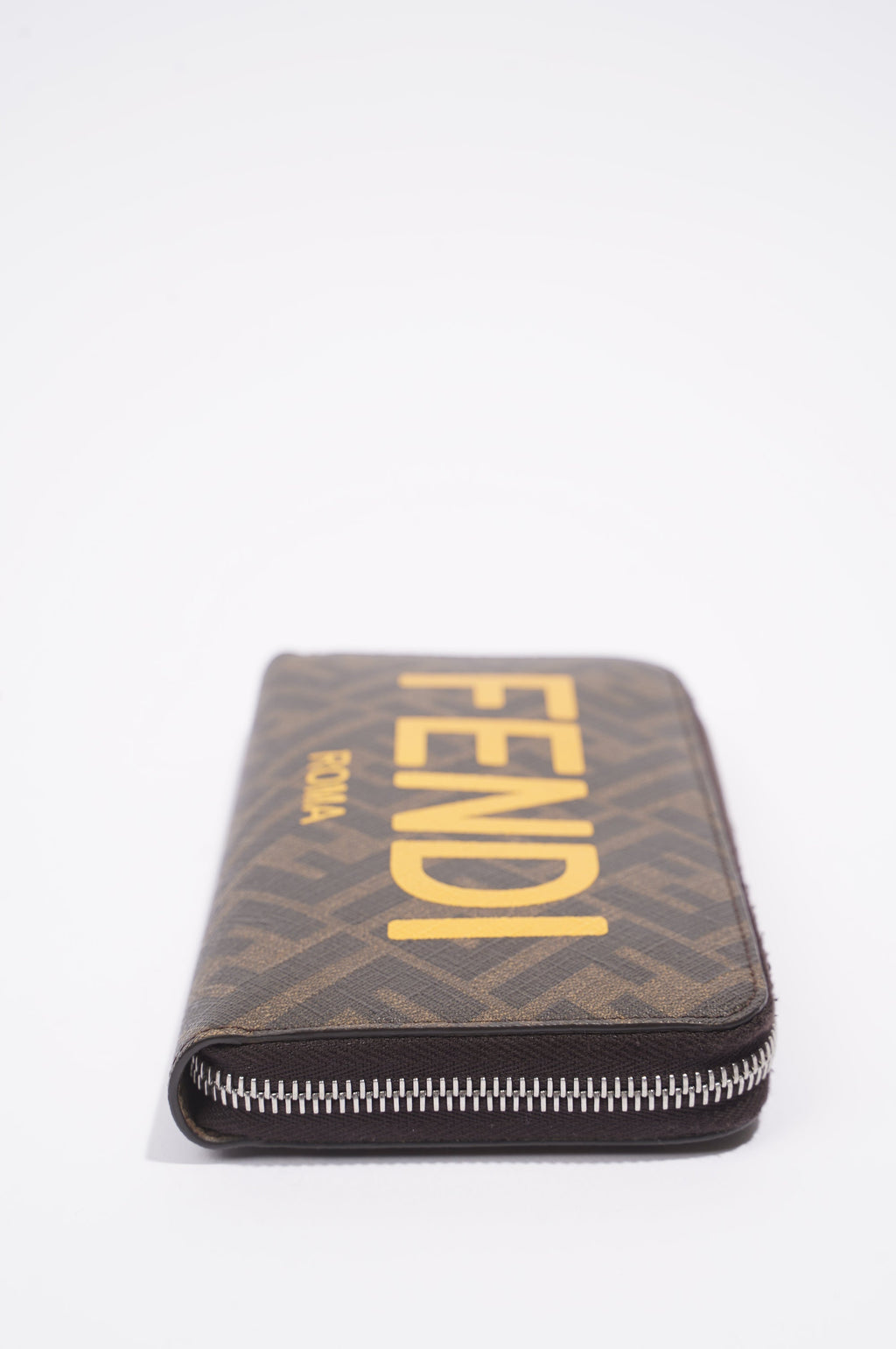 Fendi Zip Around Wallet Zucca Print / Yellow Canvas