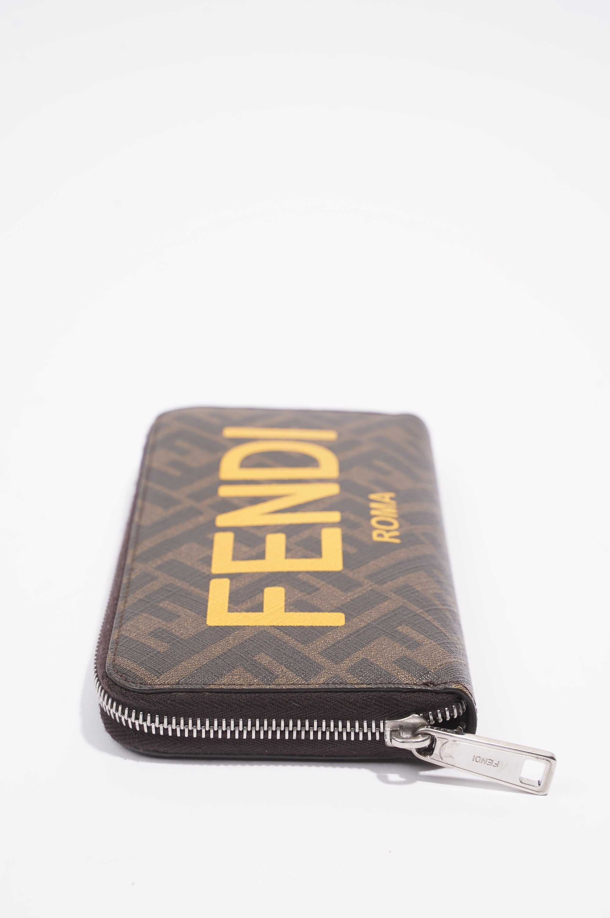 Fendi Zip Around Wallet Zucca Print / Yellow Canvas