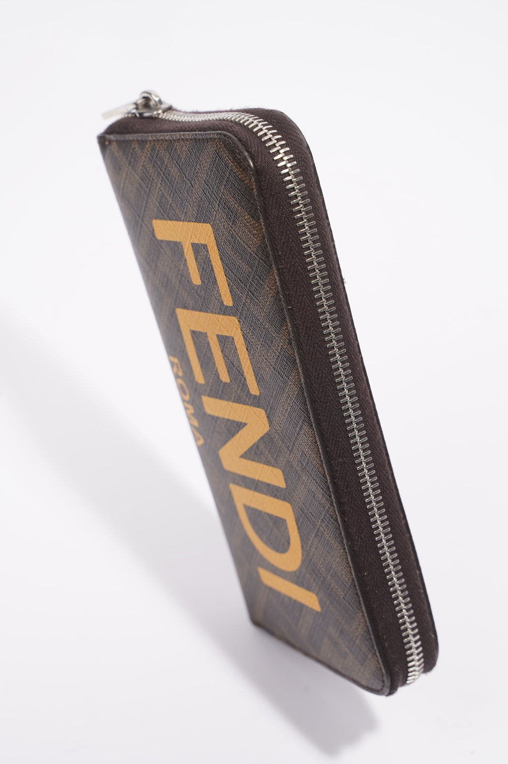 Fendi Zip Around Wallet Zucca Print / Yellow Canvas