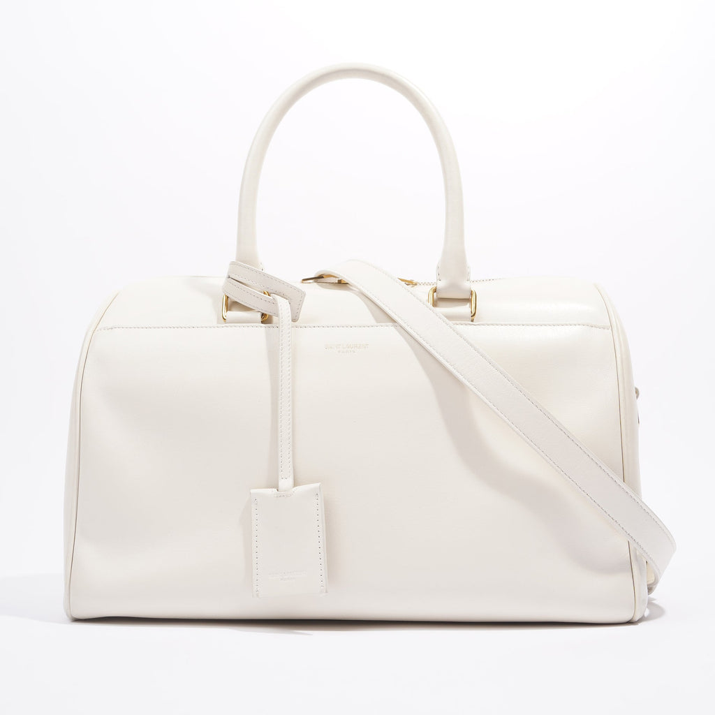 Saint Laurent Duffle Bag White Leather Small