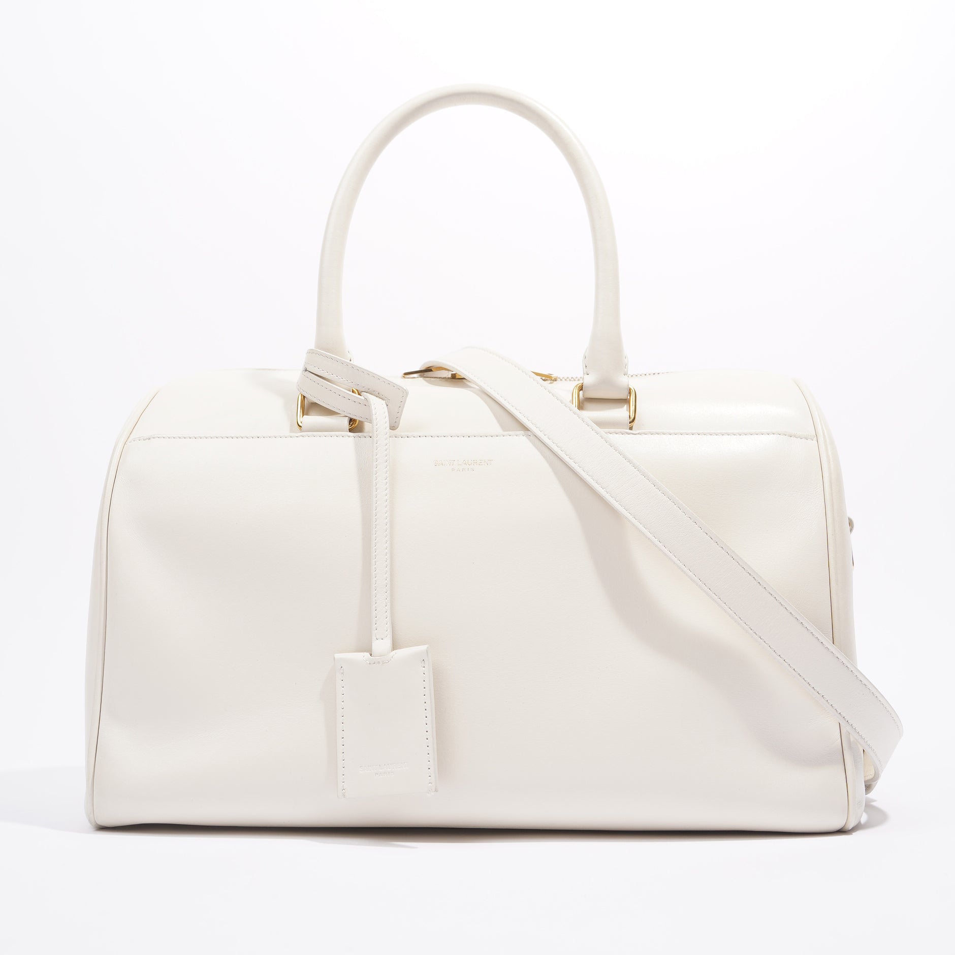 Saint Laurent Duffle Bag White Leather Small